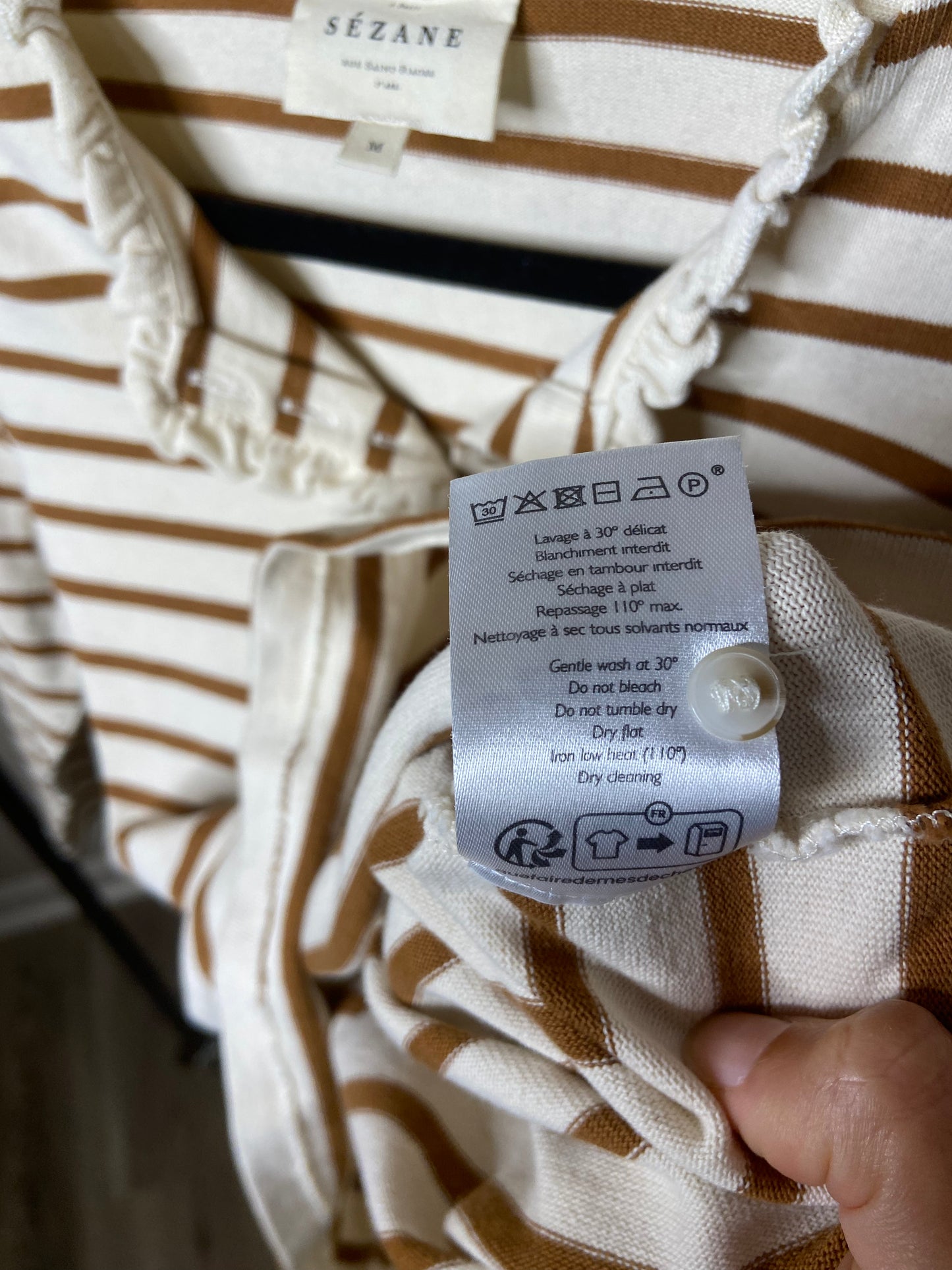 Sezane Gael Marniere Long Sleeve Tee size M