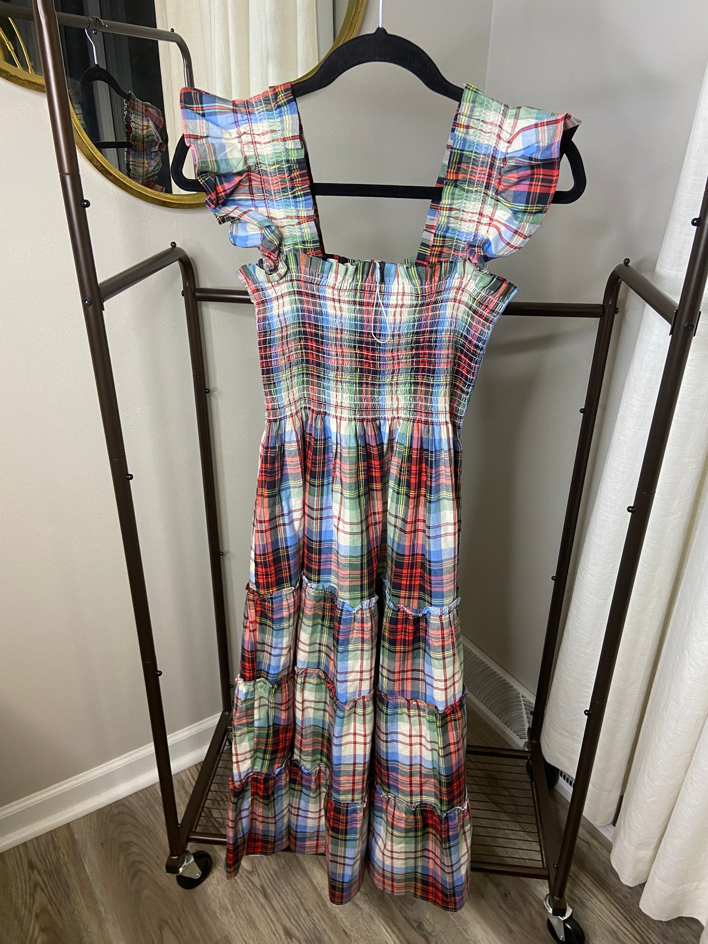 Hill House Ellie Tartan Midi Dress size S
