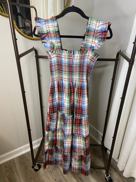 Hill House Ellie Tartan Midi Dress size S
