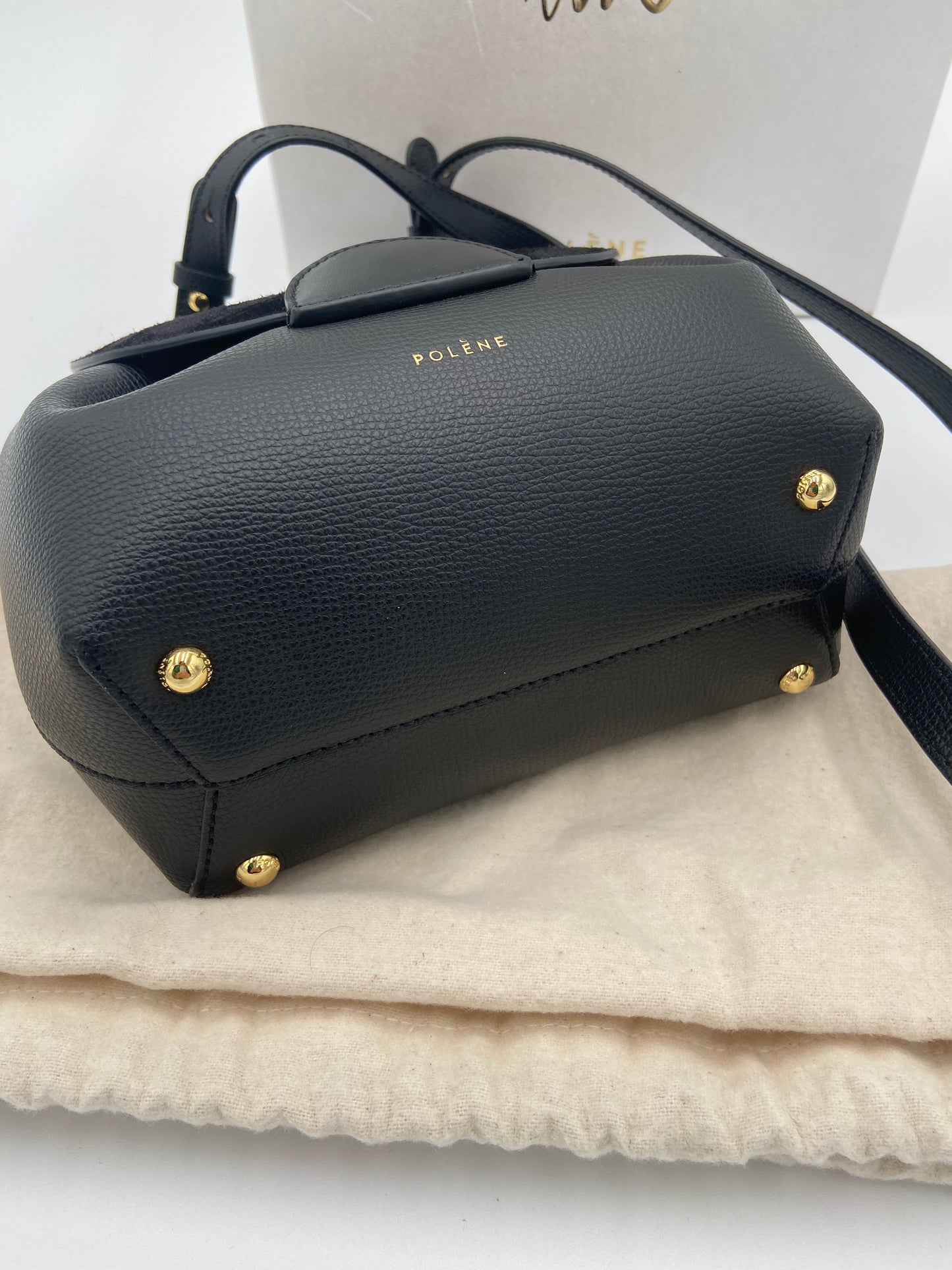 Polene Numero Un Nano Trio Black Crossbody Bag