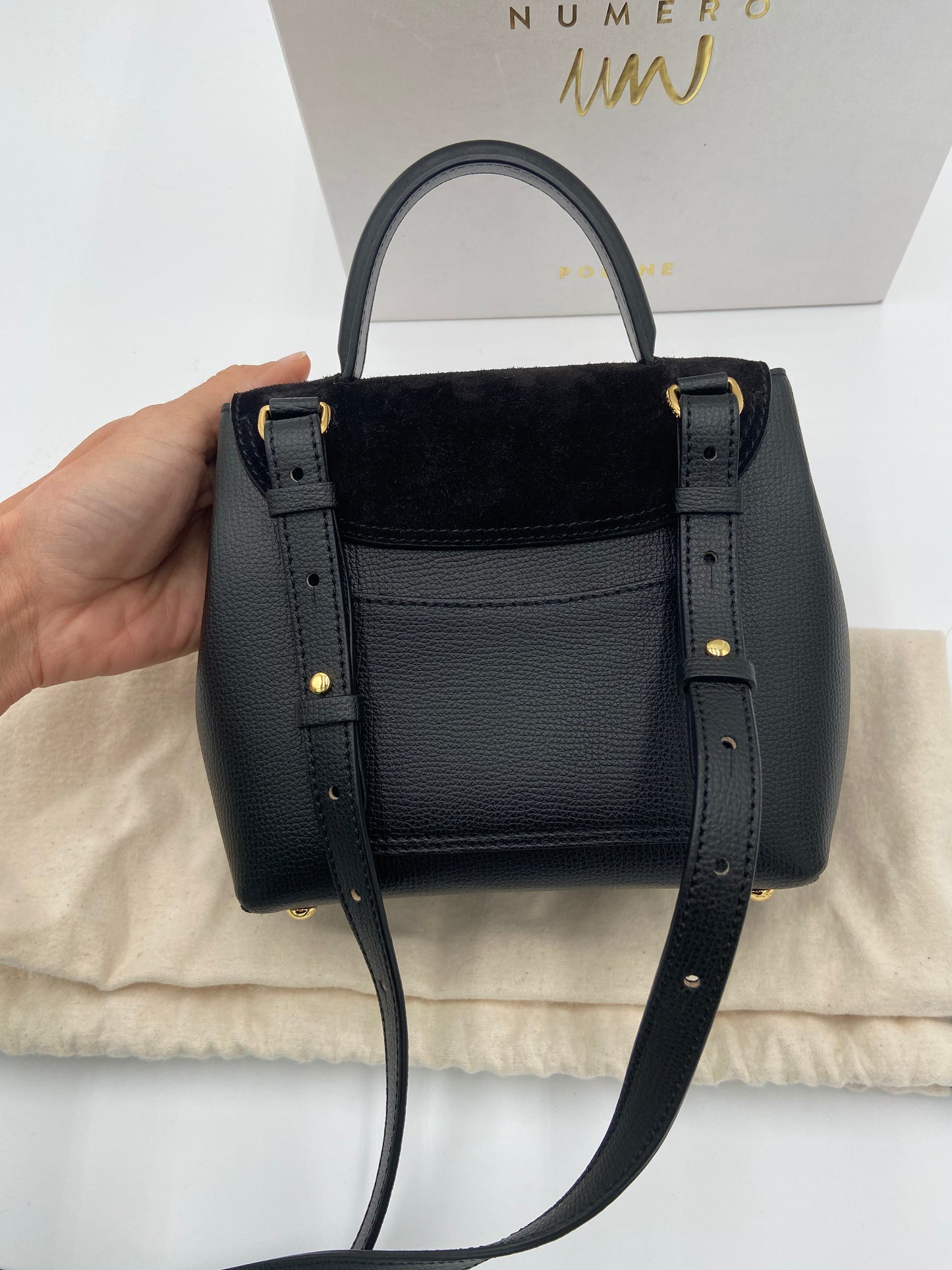 Polene Numero Un Nano Trio Black Crossbody Bag