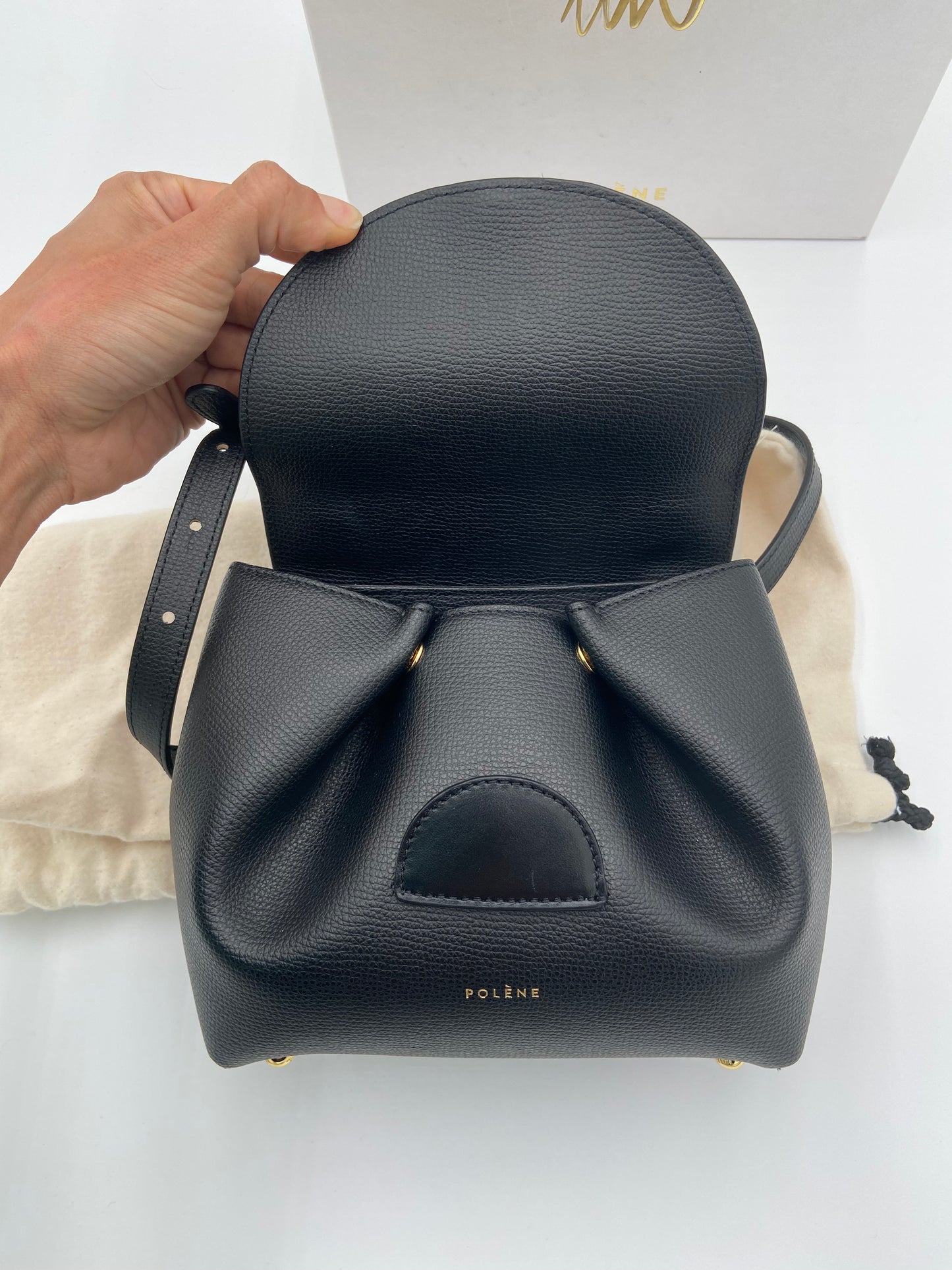Polene Numero Un Nano Trio Black Crossbody Bag