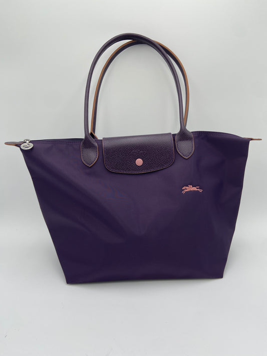 Longchamp Le Pliage Purple Shopping Shoulder Tote