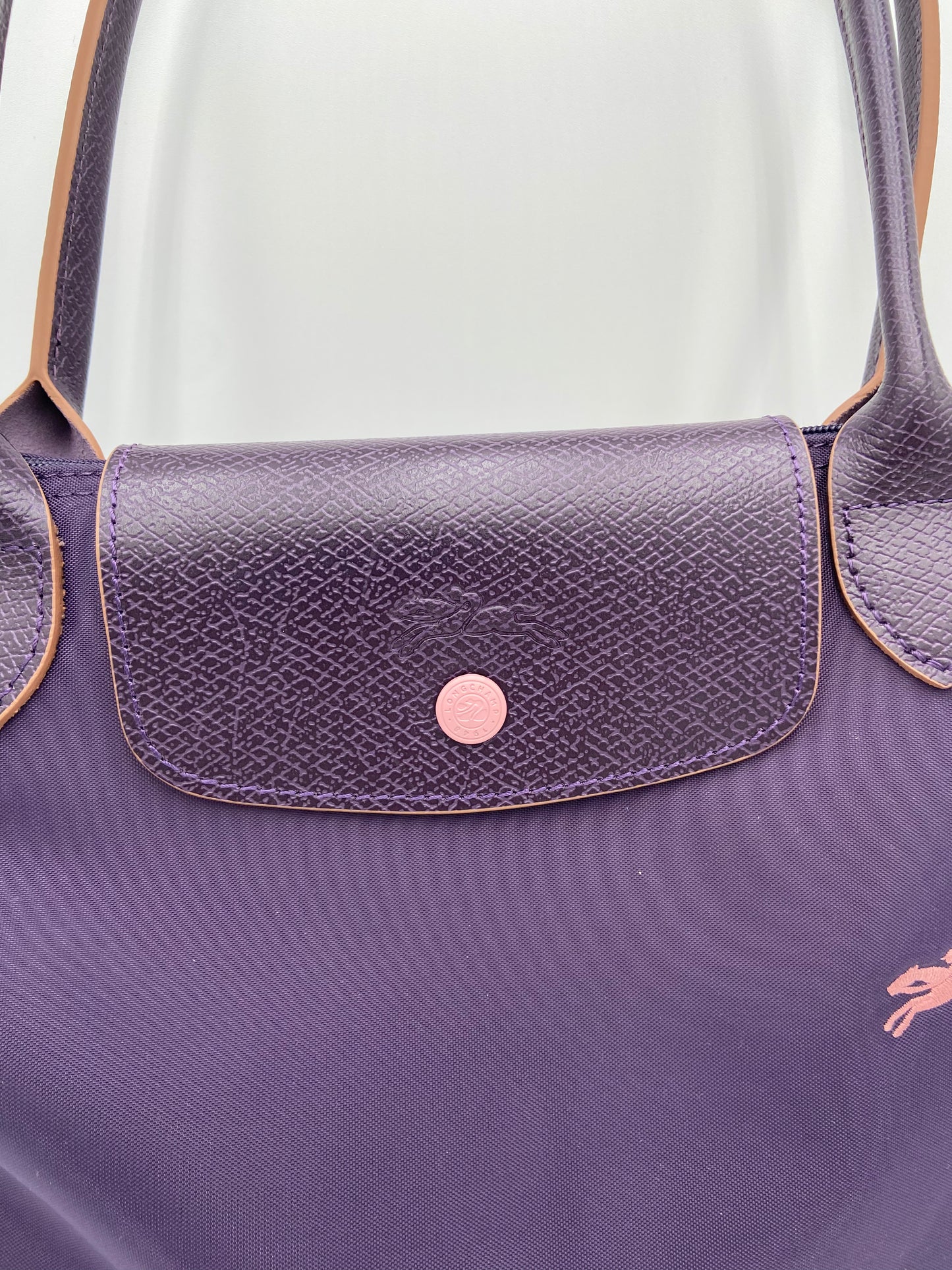 Longchamp Le Pliage Purple Shopping Shoulder Tote