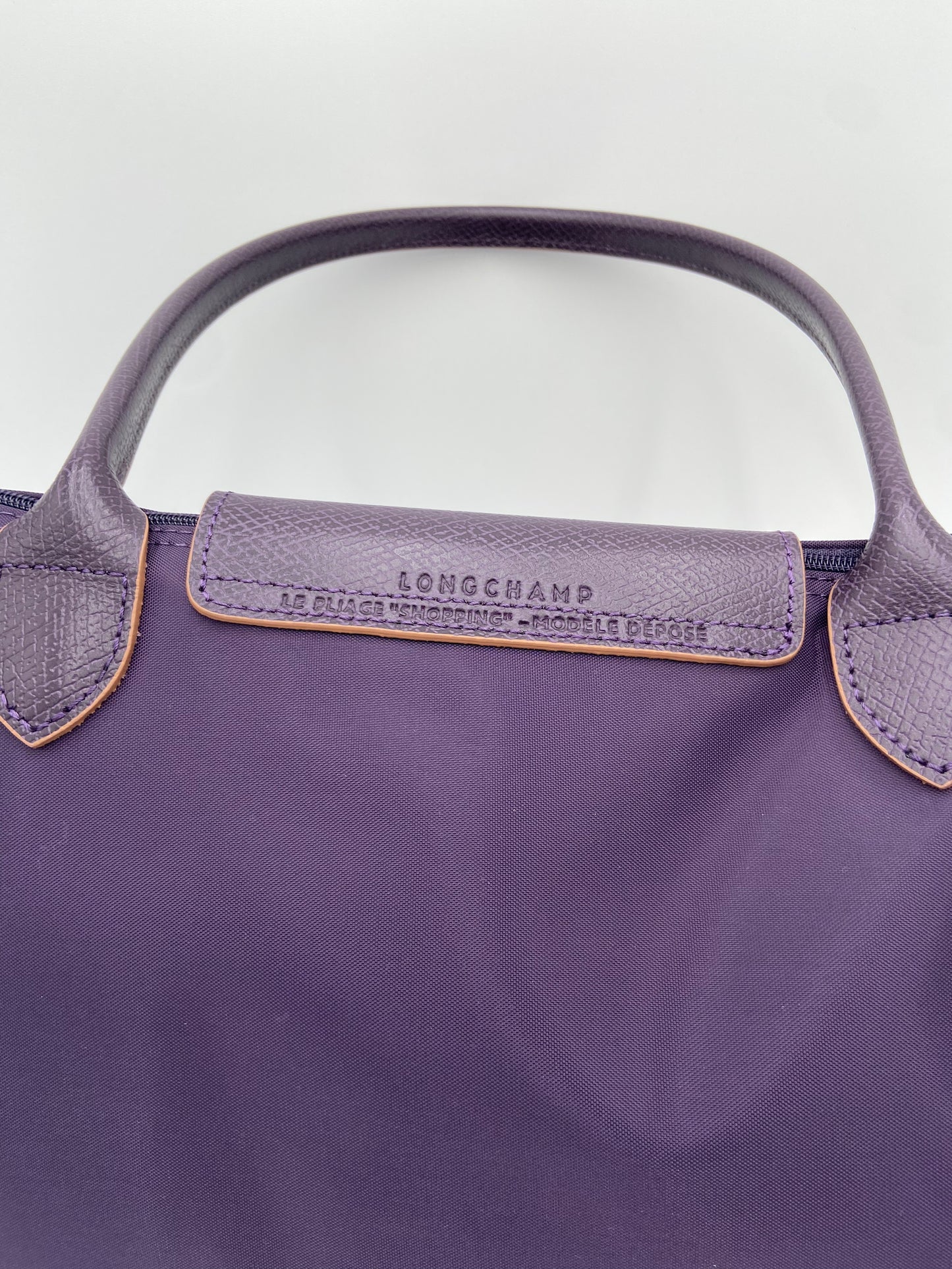 Longchamp Le Pliage Purple Shopping Shoulder Tote