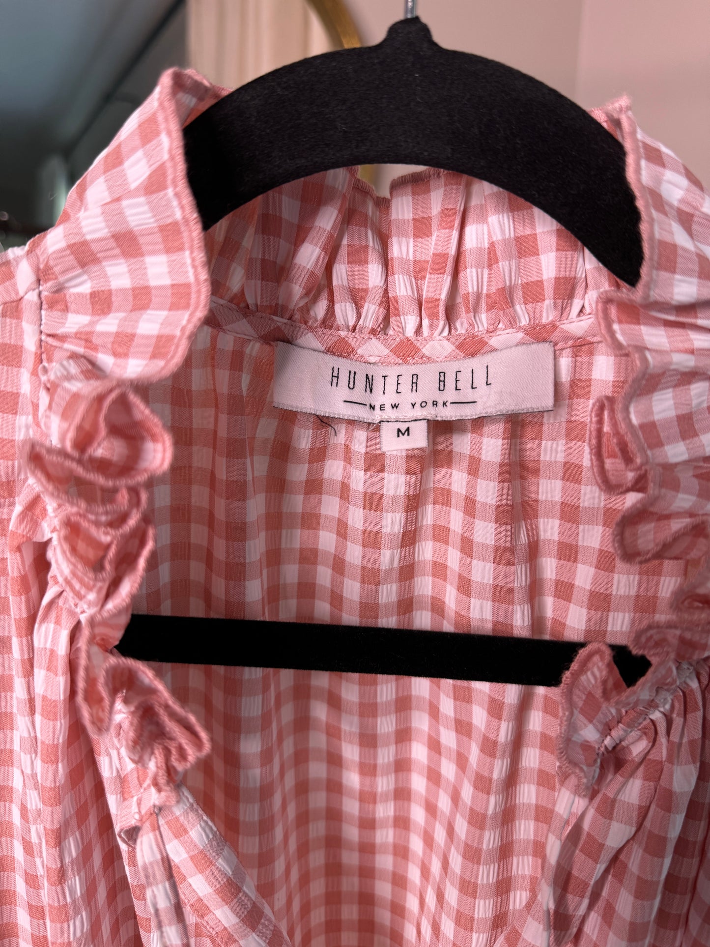 Hunter Bell Matthews Gingham Midi Dress size M