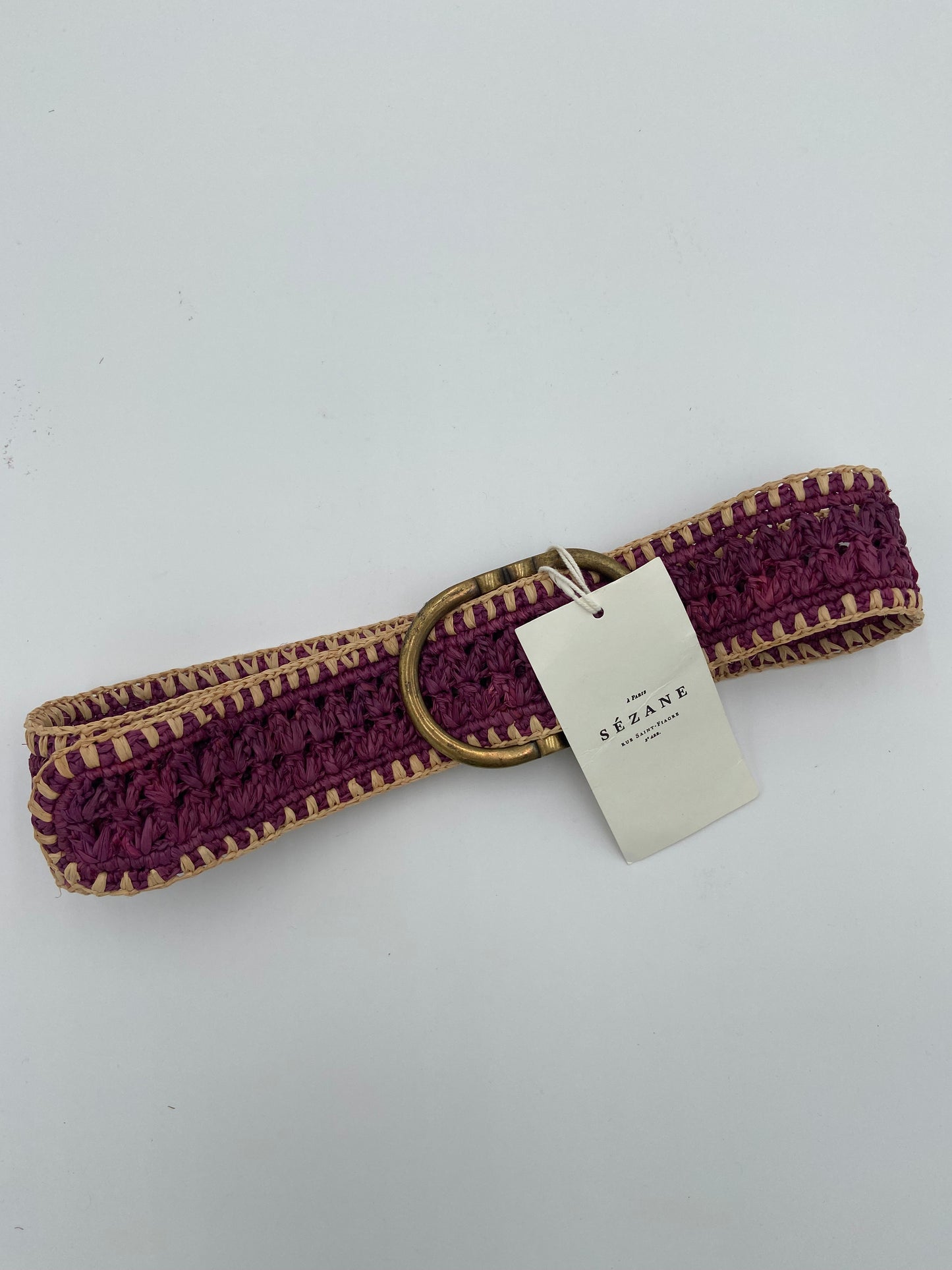 Sezane Fetiche Raffia Belt Violet size 80