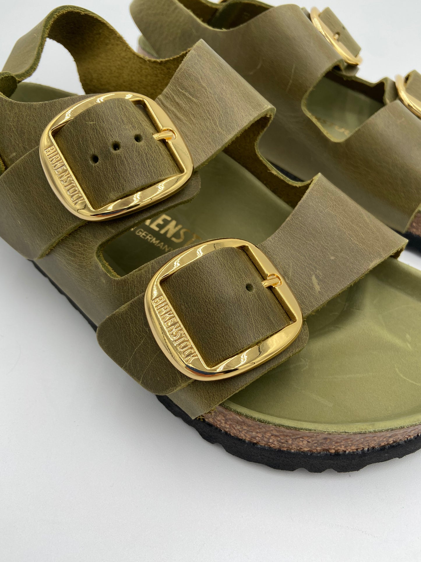 Birkenstock Milano Big Buckle Green Oiled Leather size 38