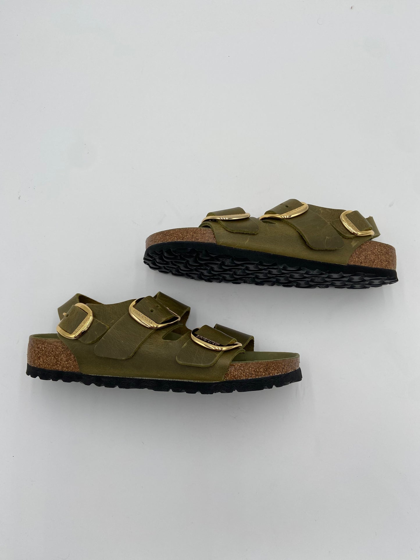 Birkenstock Milano Big Buckle Green Oiled Leather size 38