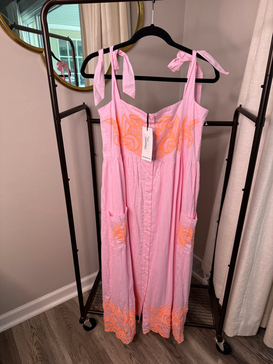 Juliet Dunn Contrast Embroidered Dress size 6-8