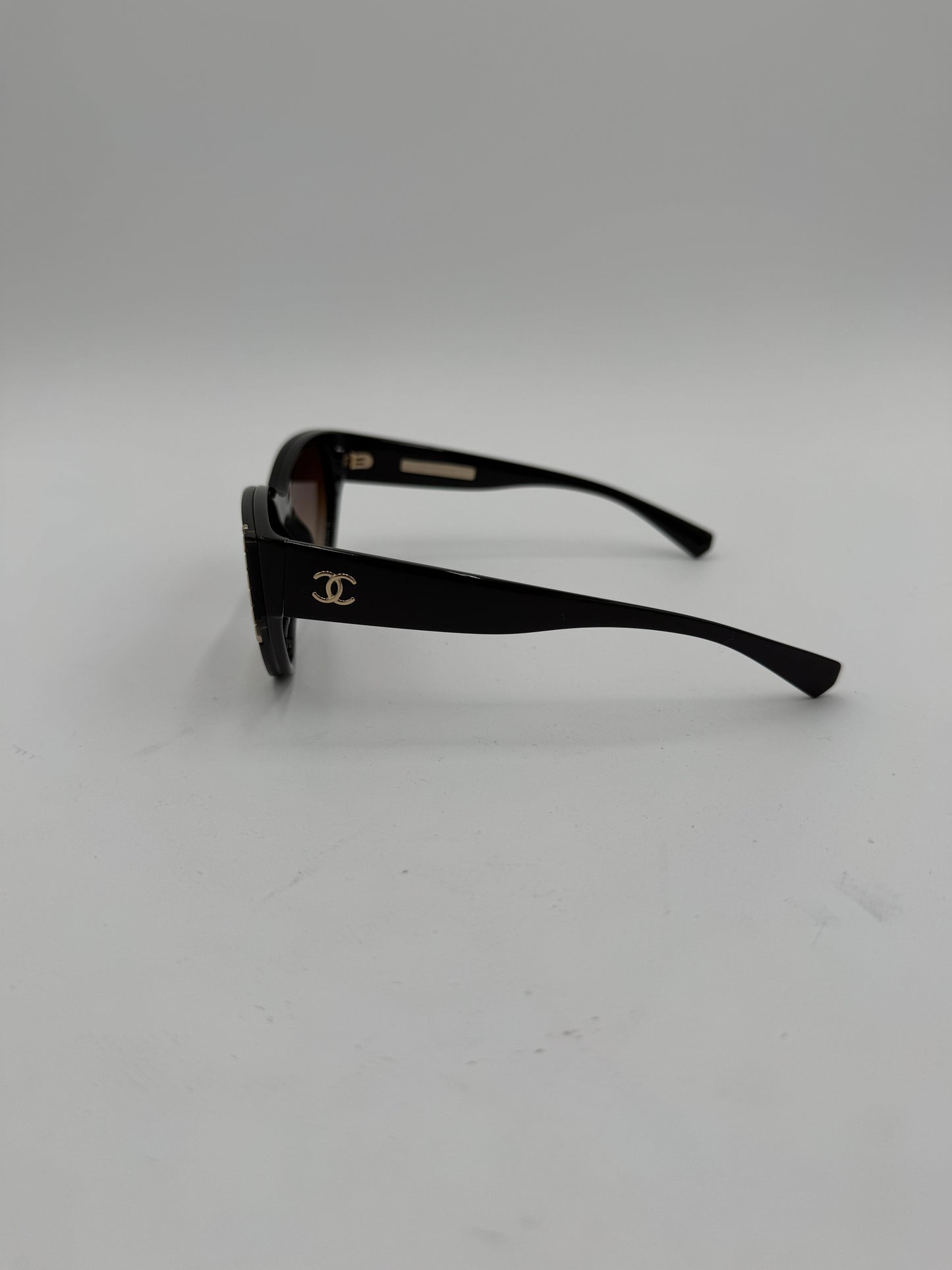 Chanel Acetate Cat Eye Sunglasses 6054 Black