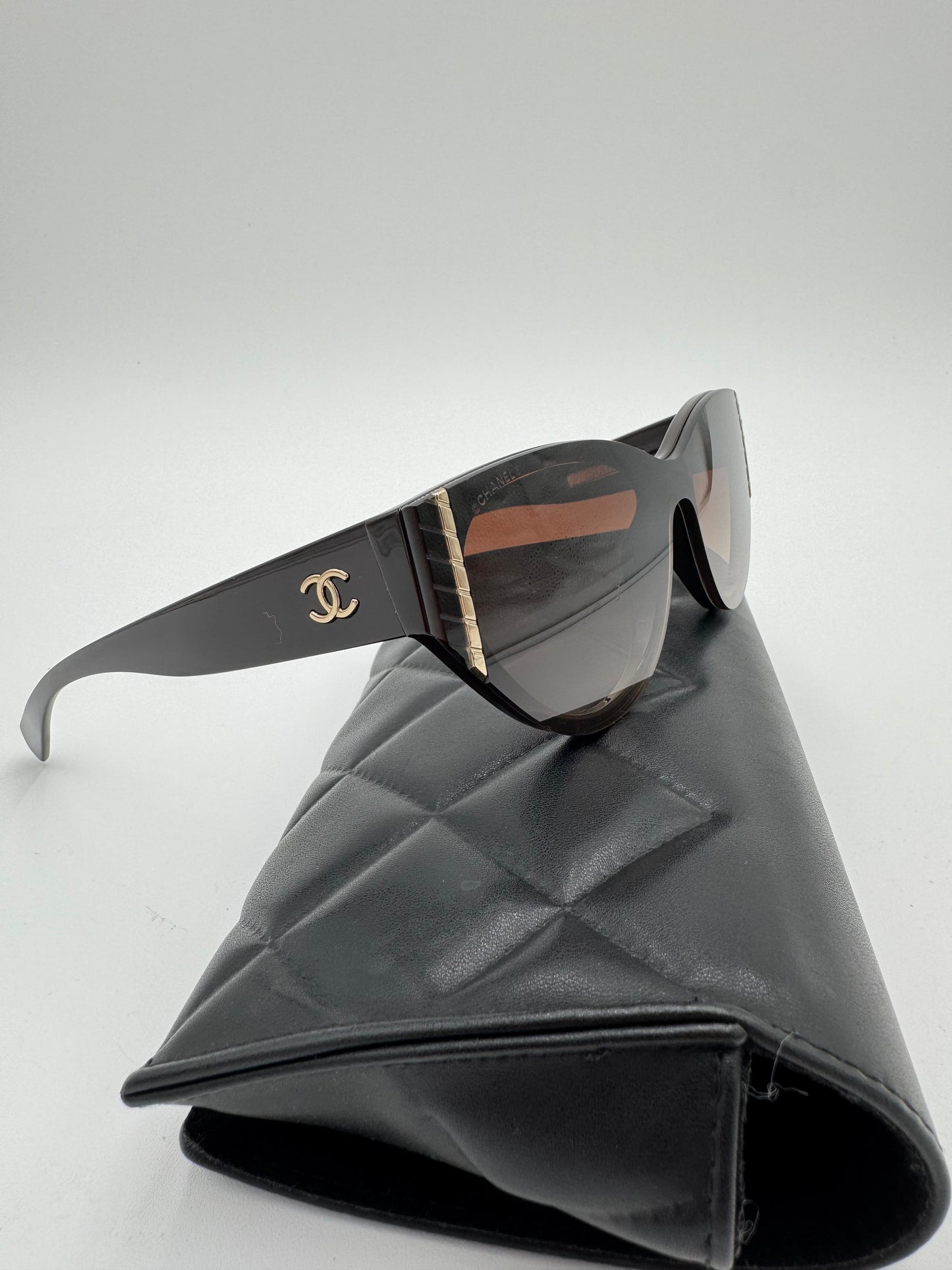 Chanel Acetate Cat Eye Sunglasses 6054 Black