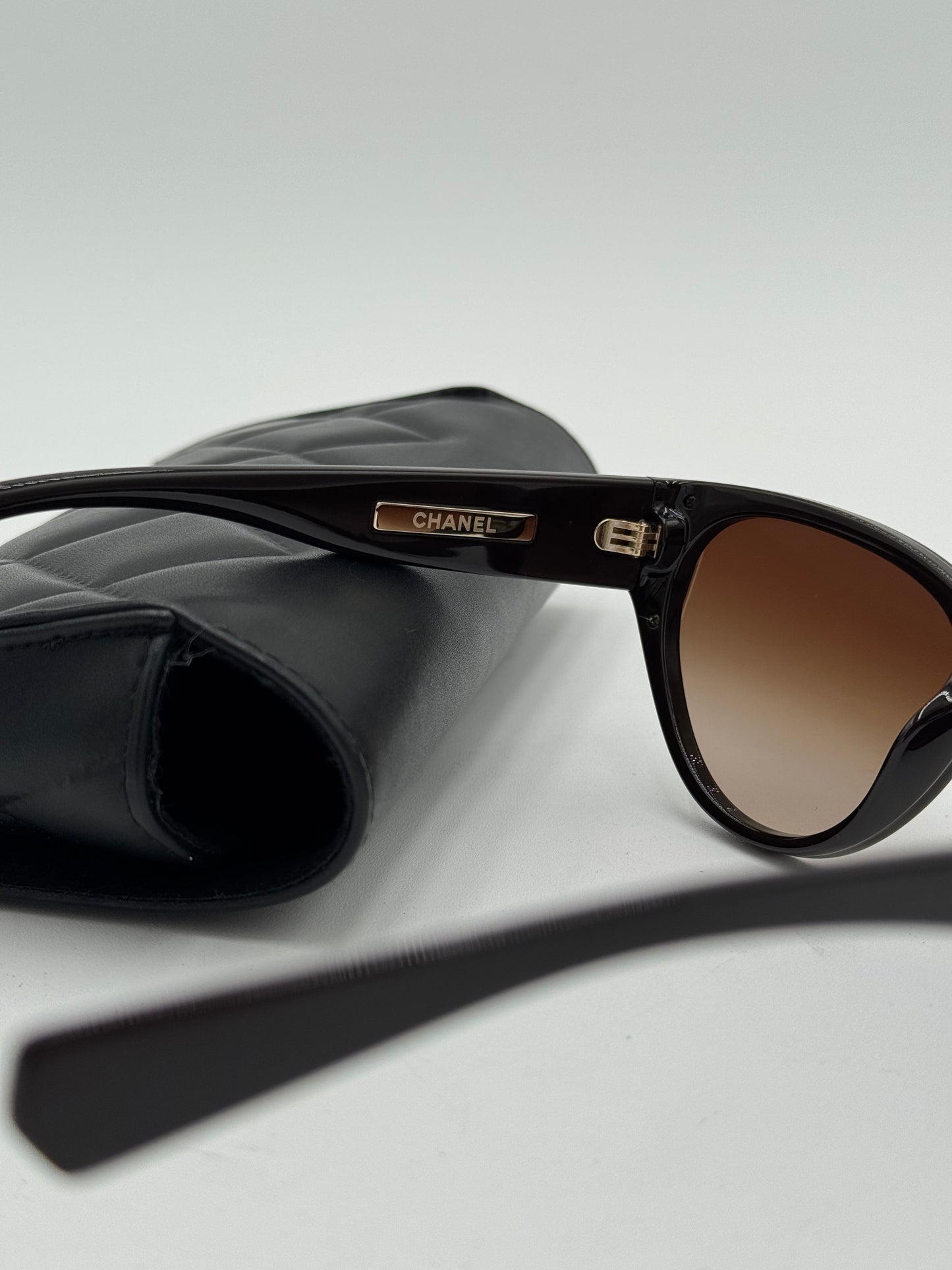 Chanel Acetate Cat Eye Sunglasses 6054 Black