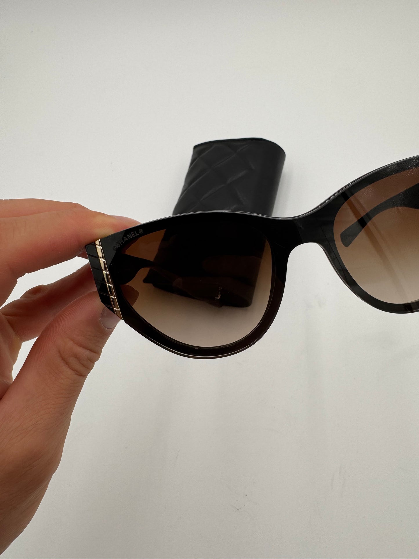 Chanel Acetate Cat Eye Sunglasses 6054 Black