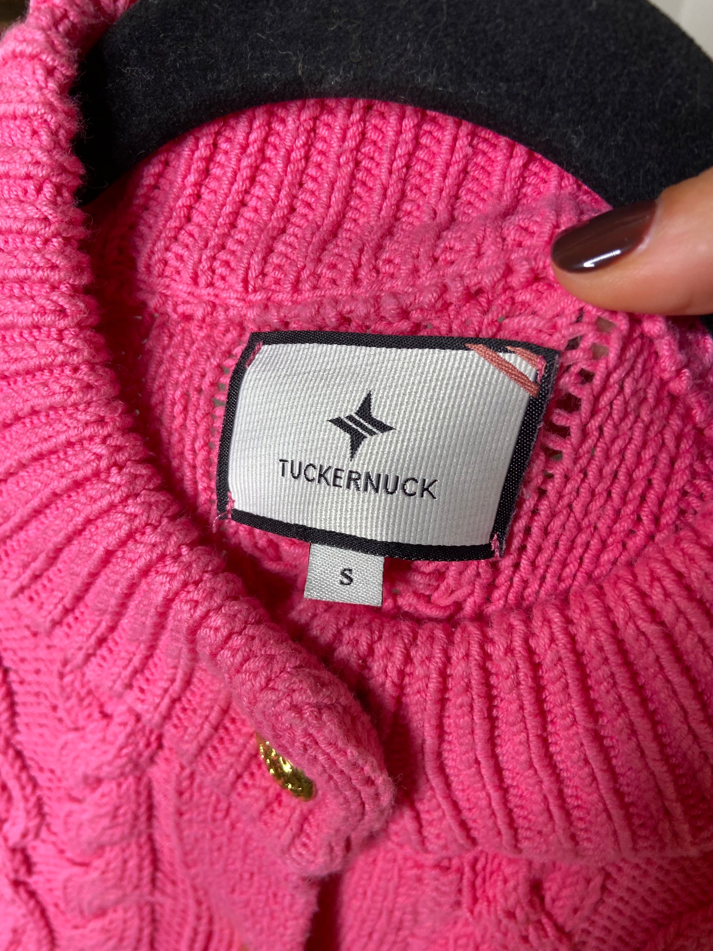 Tuckernuck Hot Pink Cotton Colette Cardigan size S
