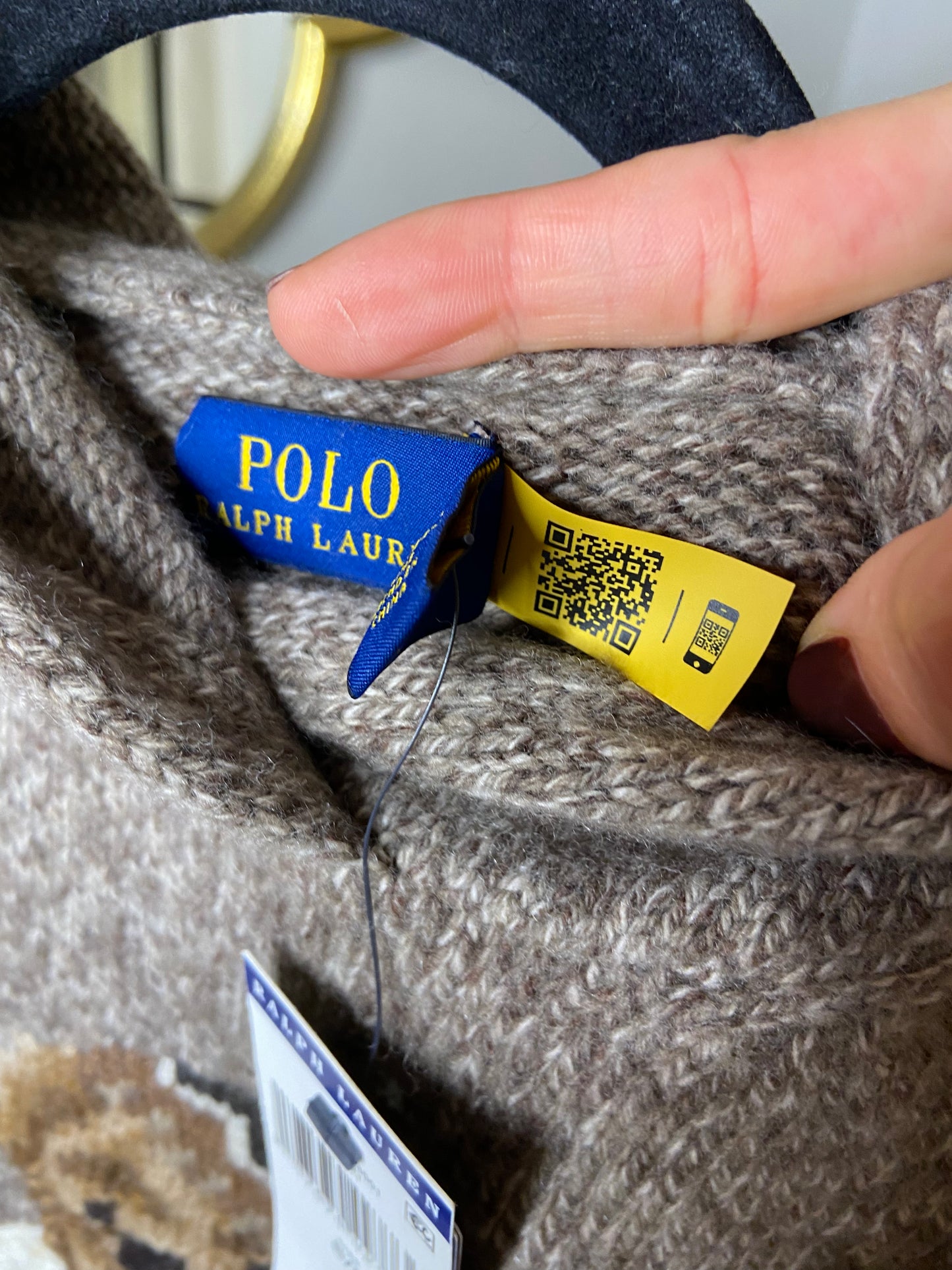 Polo Ralph Lauren Bear Wool Cashmere Hoodie Sweater size S