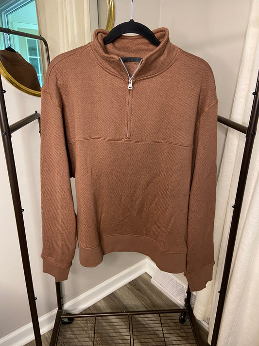Jenni Kayne Brown Quarter Zip Sweatshirt size XL