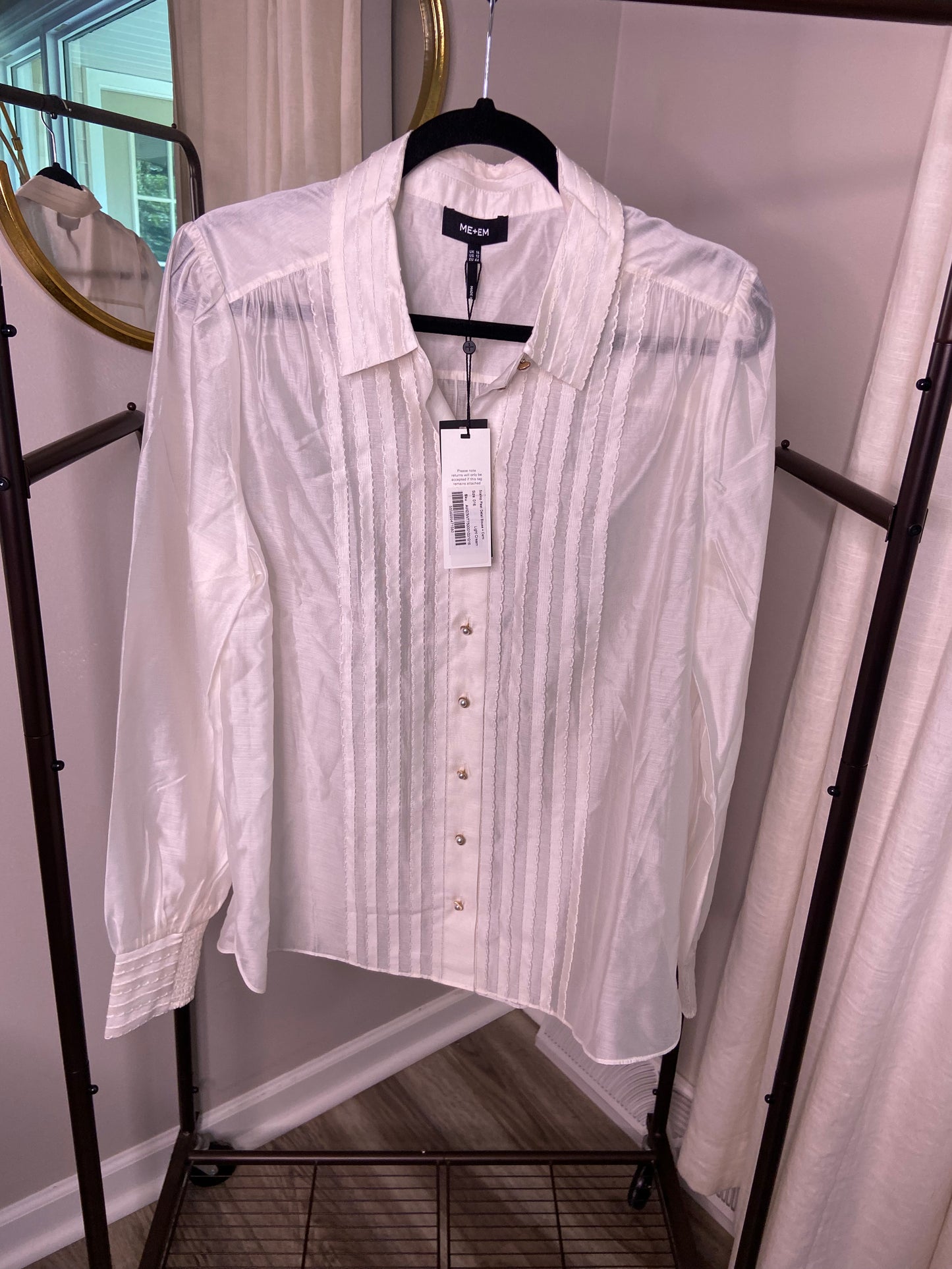 Me+Em Scallop Pleat Detail Blouse Top size 12