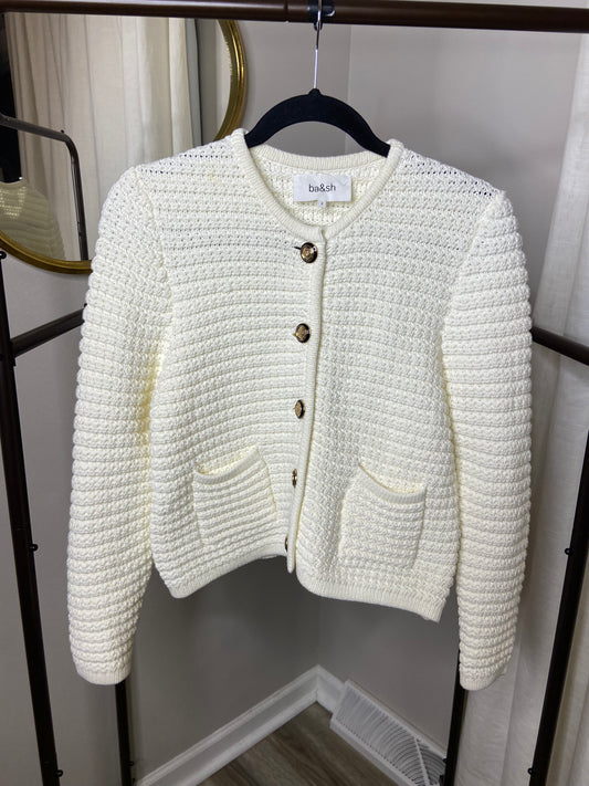 Ba&sh Gaspard Ecru Knitted Jacket size