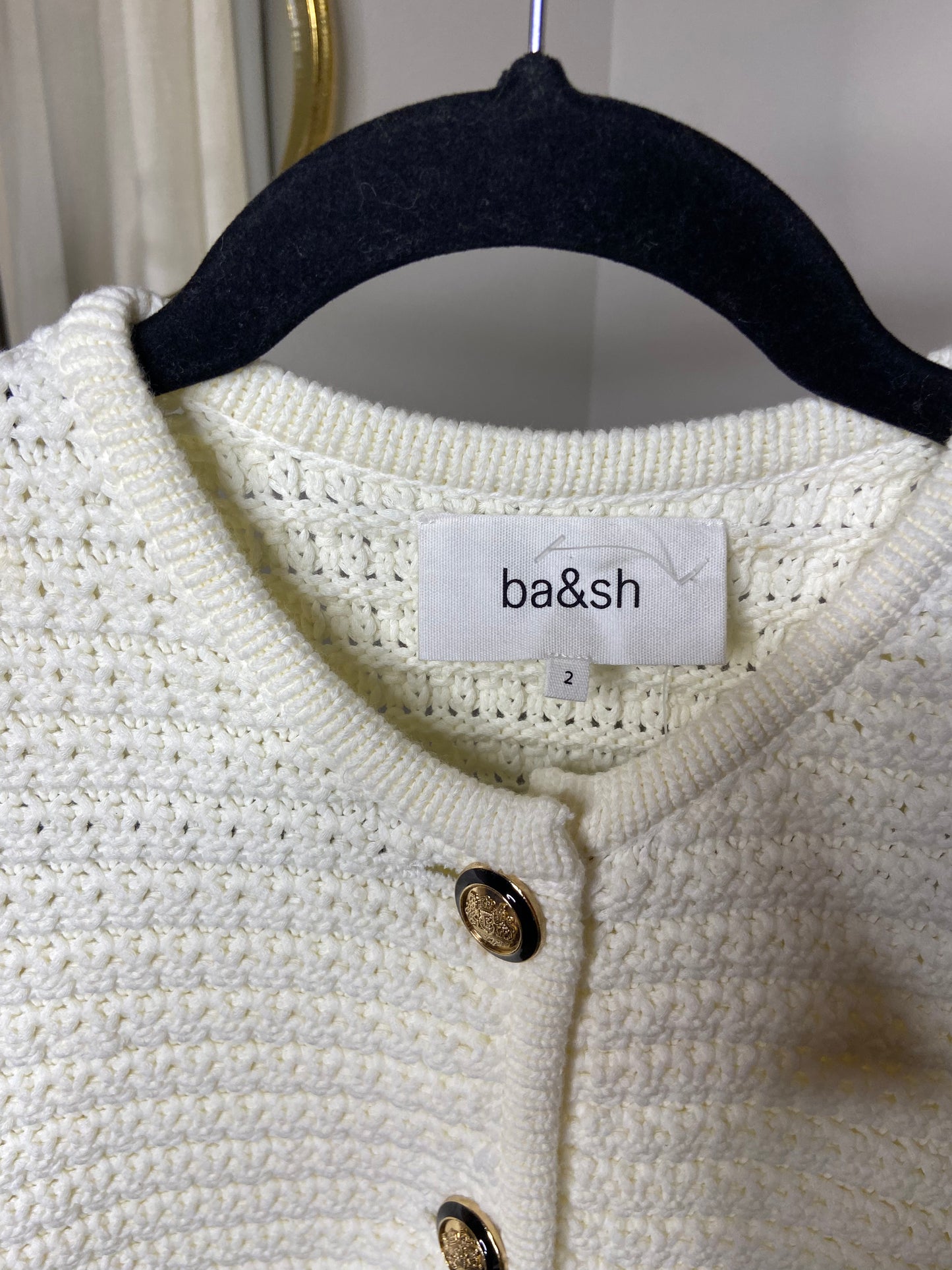 Ba&sh Gaspard Ecru Knitted Jacket size