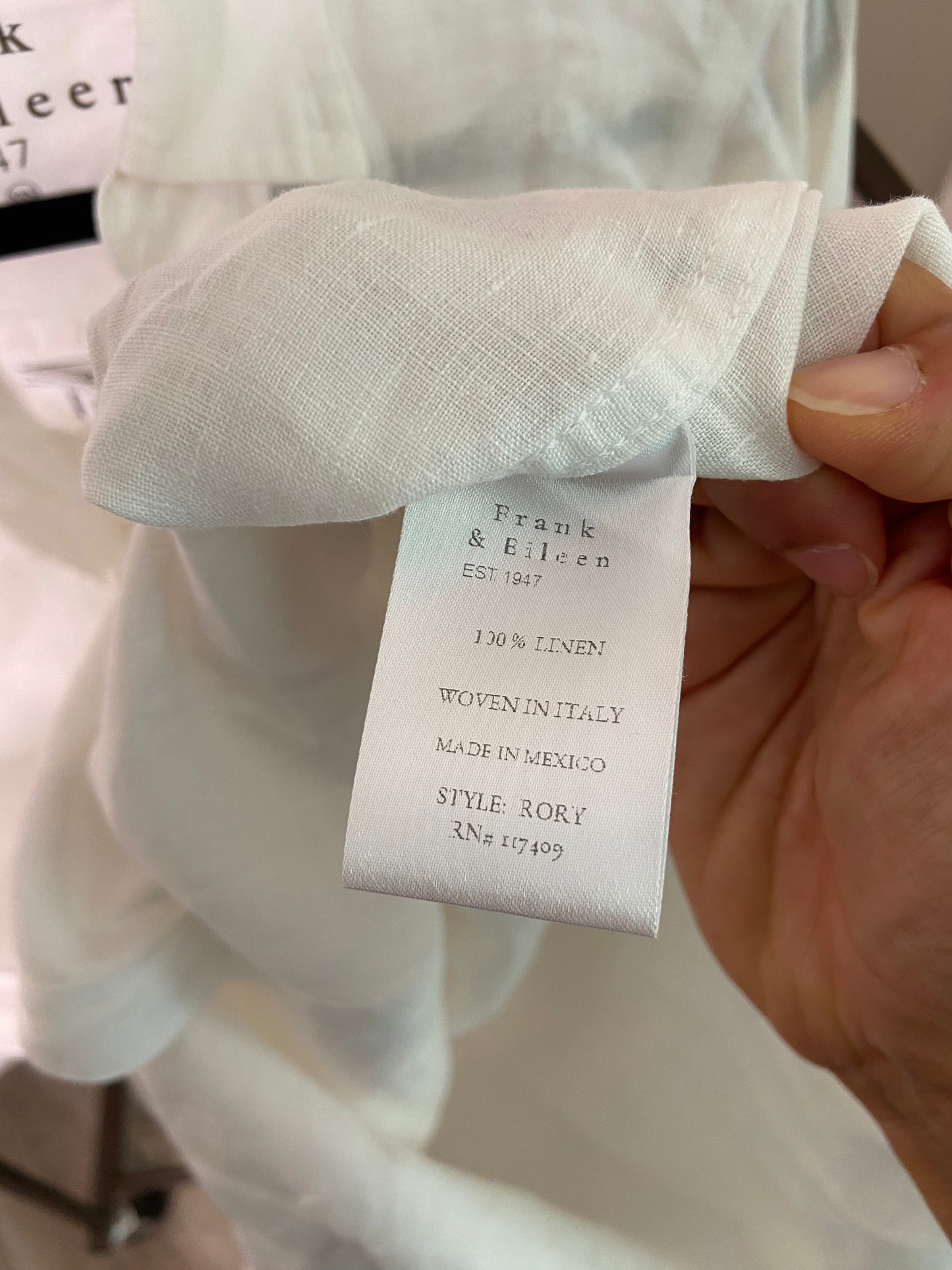 Frank and Eileen Rory Shirt Dress Linen size XXS