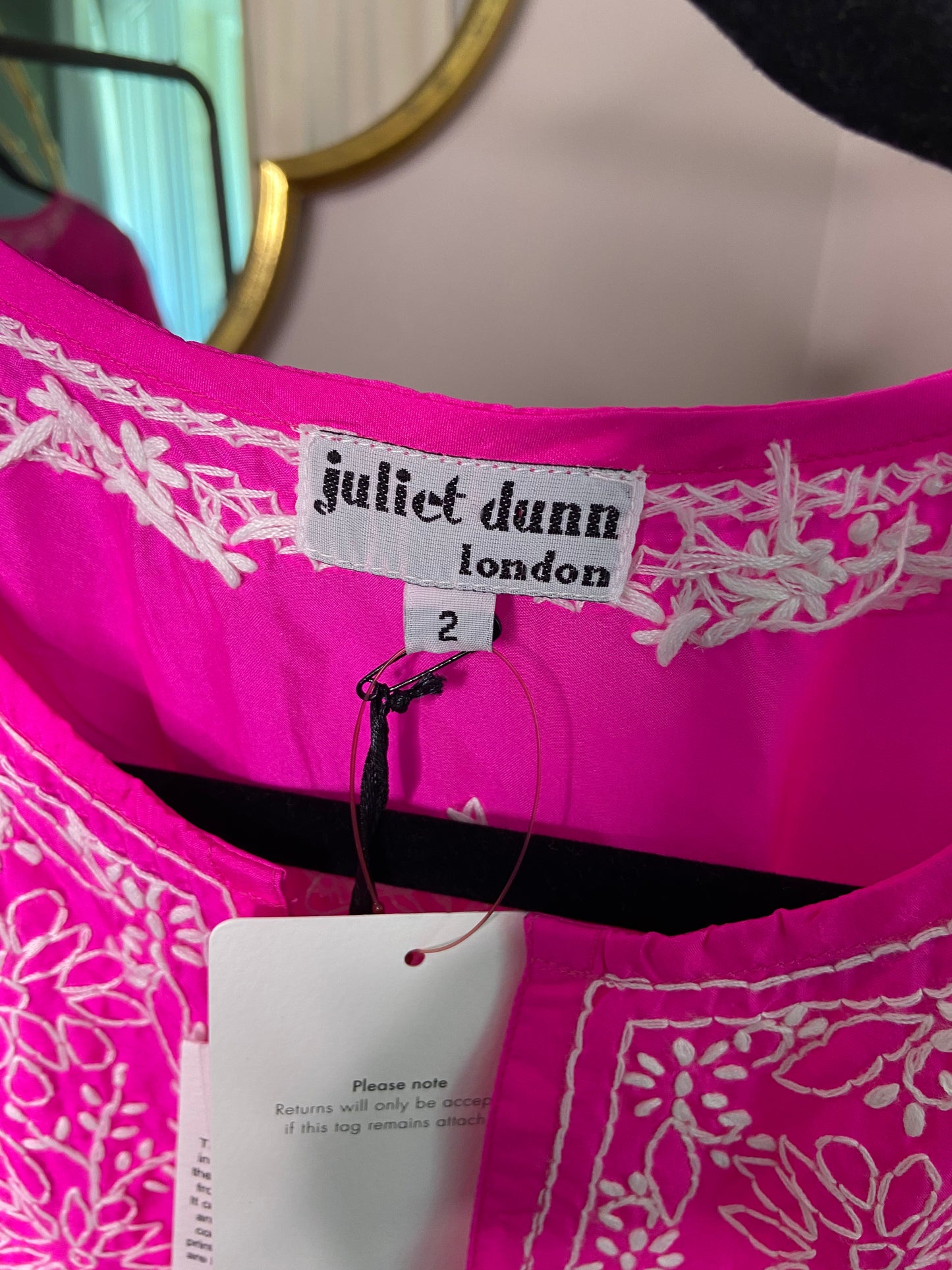 Juliet Dunn Embroidered silk kaftan size 2 (6/8)