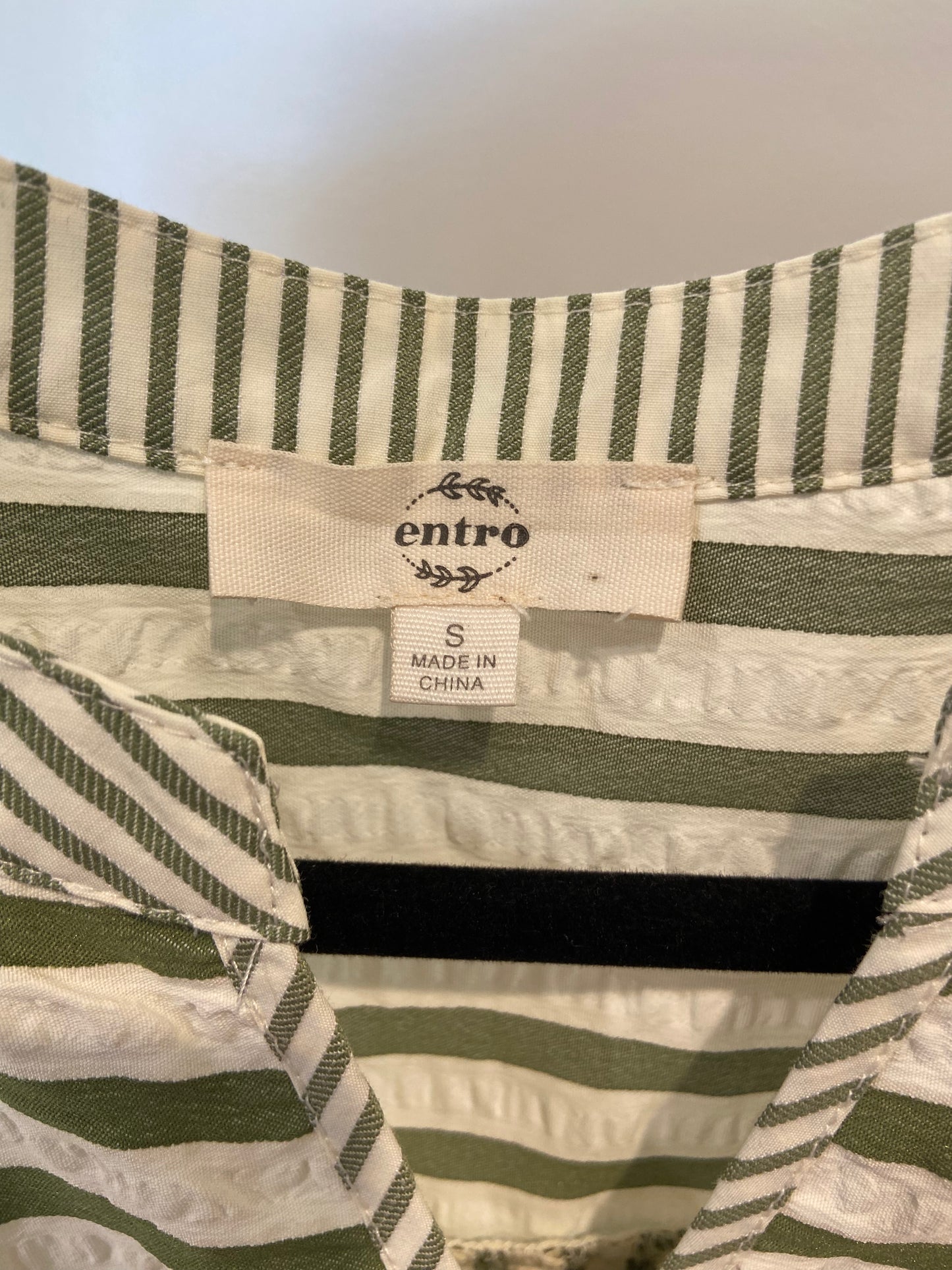 Entro Striped Babydoll Top Ruffle size S