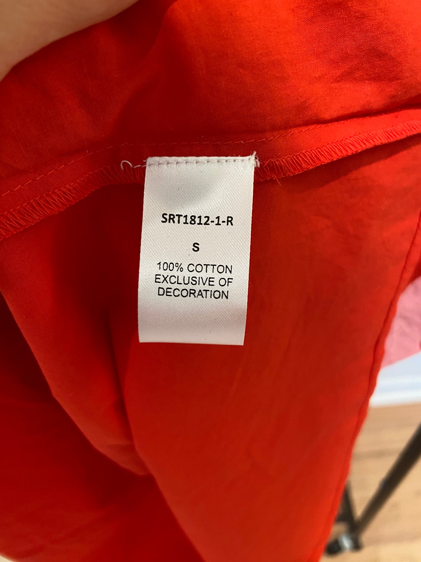 THML Red and Pink Embroidered Poplin Top size S