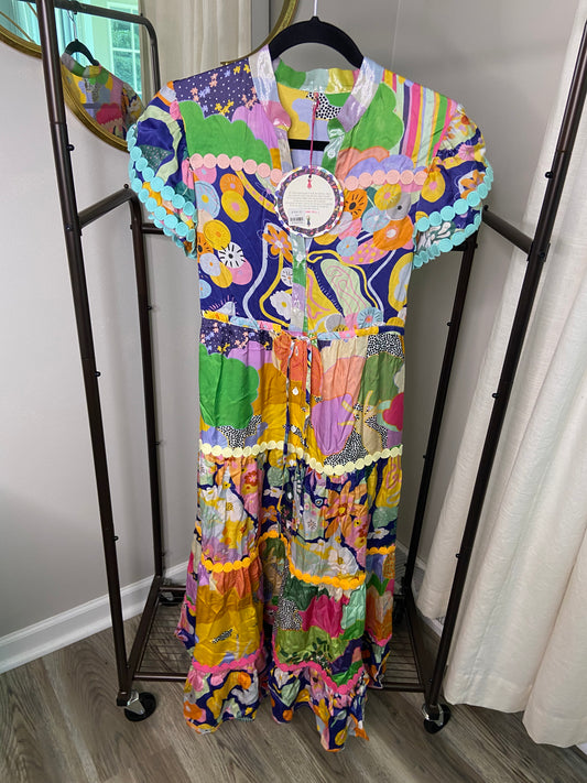 Celia B Flutter Sleeve Maxi Dress size XS