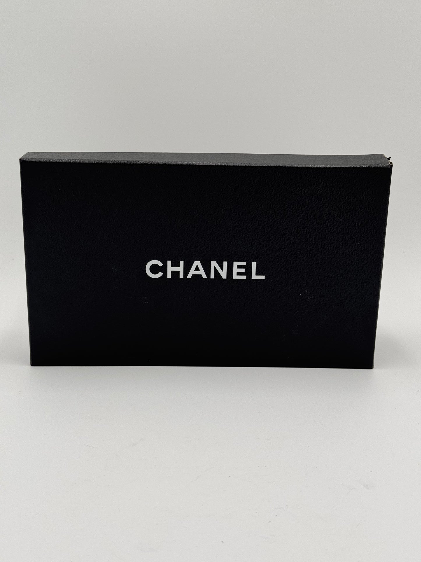 Chanel Cap Toe Ballerina Flats Shoes in Crumpled Lambskin Gold Black size 36