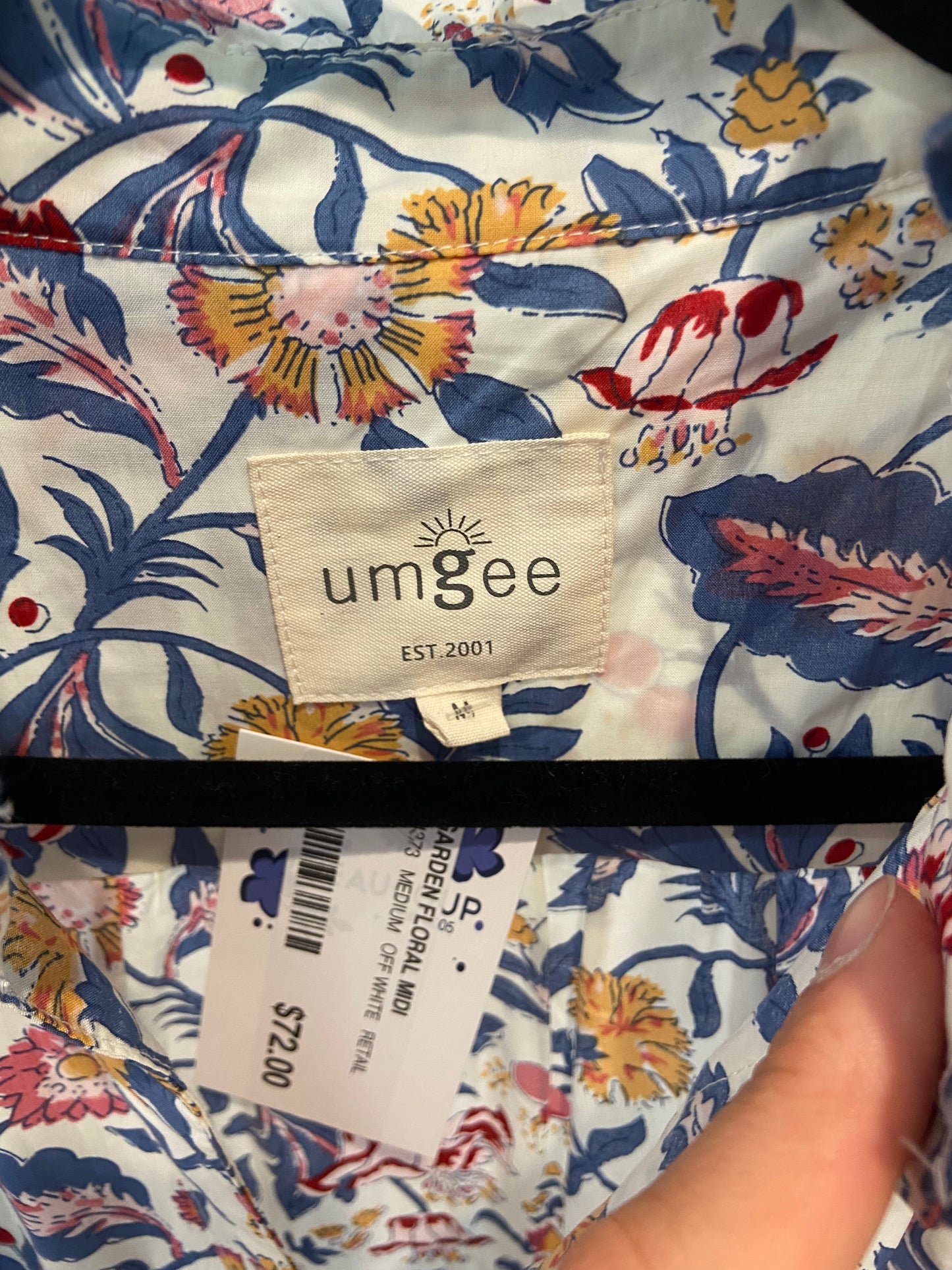 Umgee Garden Print Maxi Dress size M