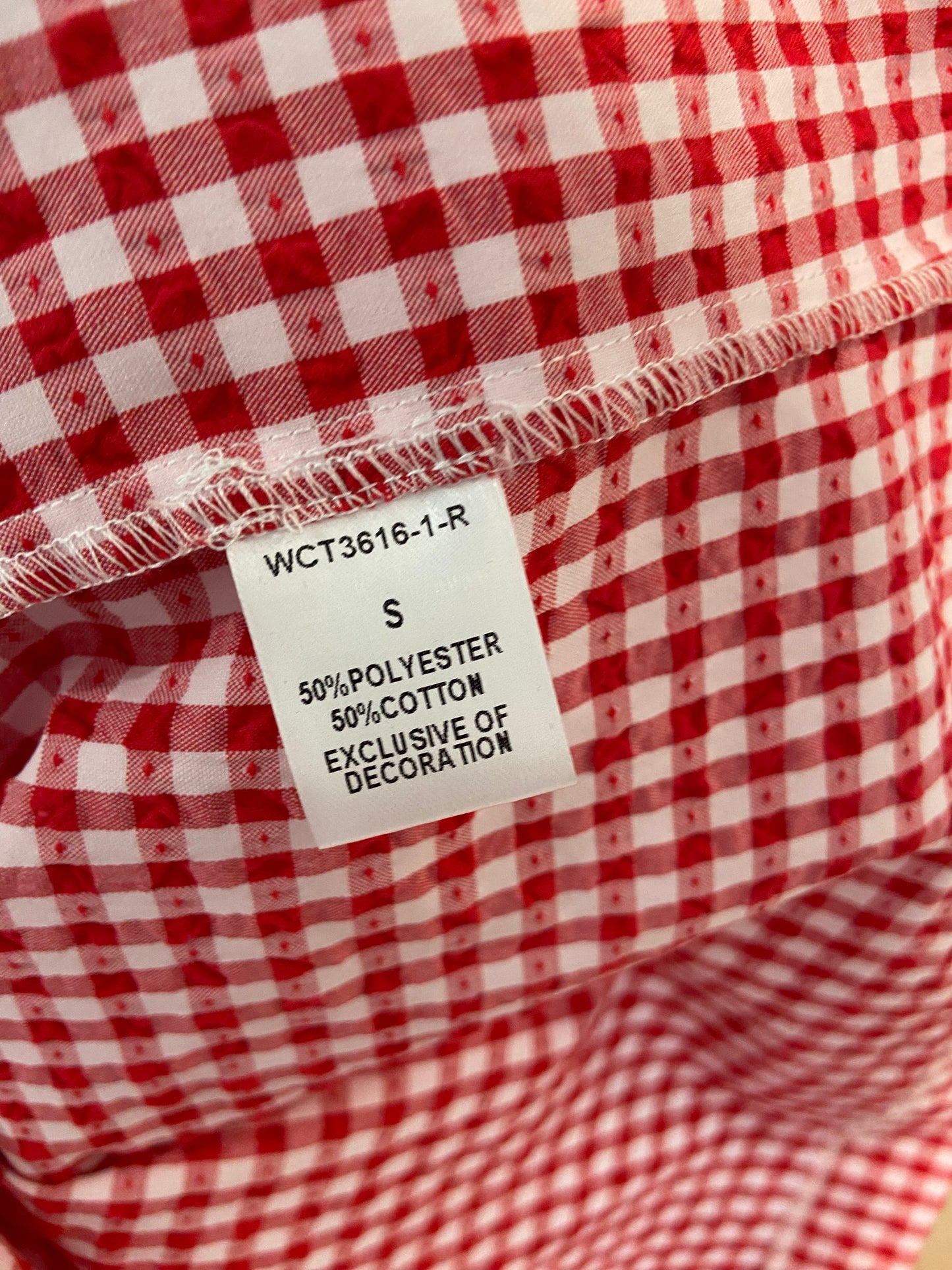 THML Gingham Detail Sleeve Top size S