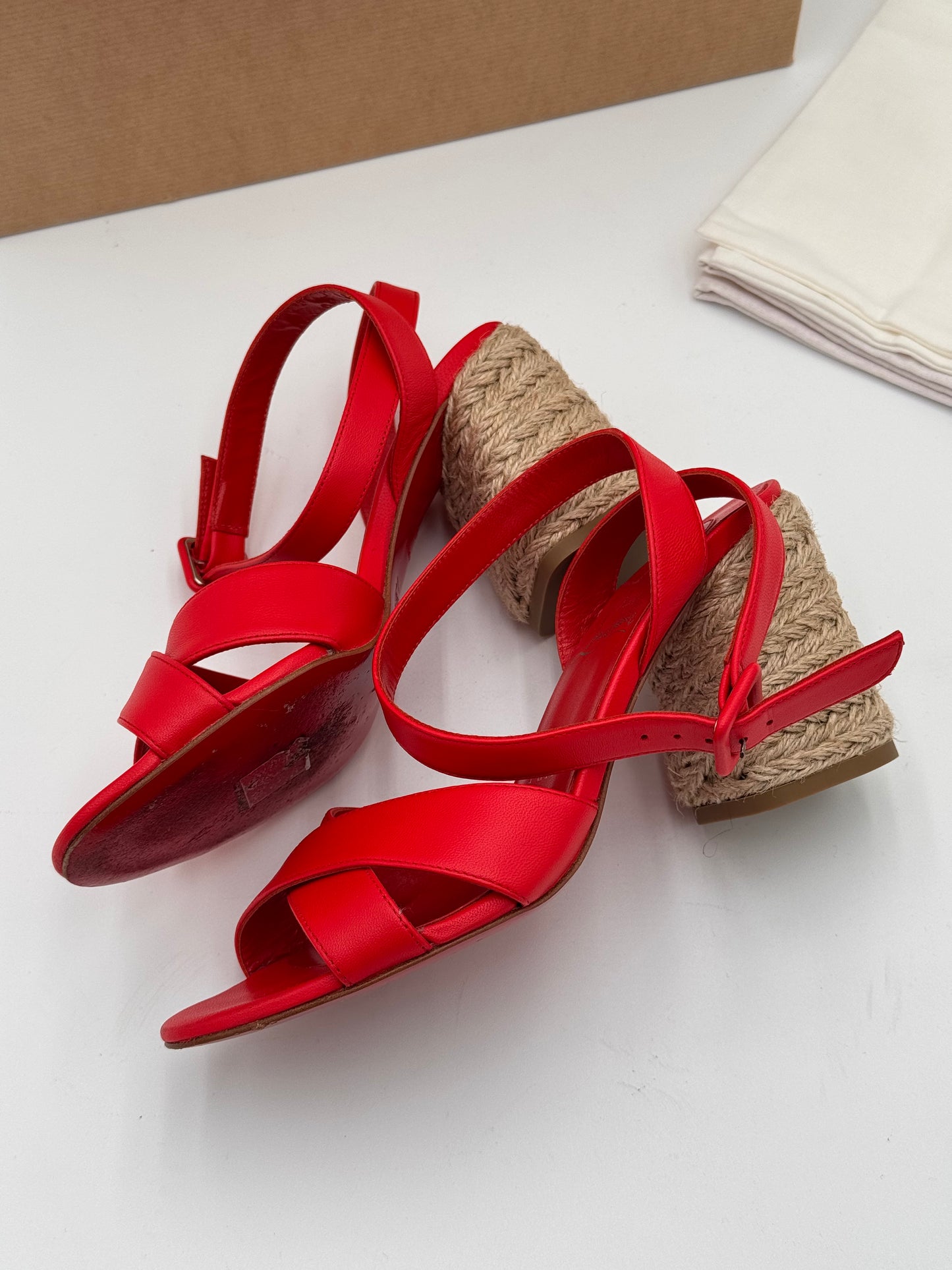 Christian Louboutin Nappa Summer Mariza 85 Espadrille Sandals Shoes size 36