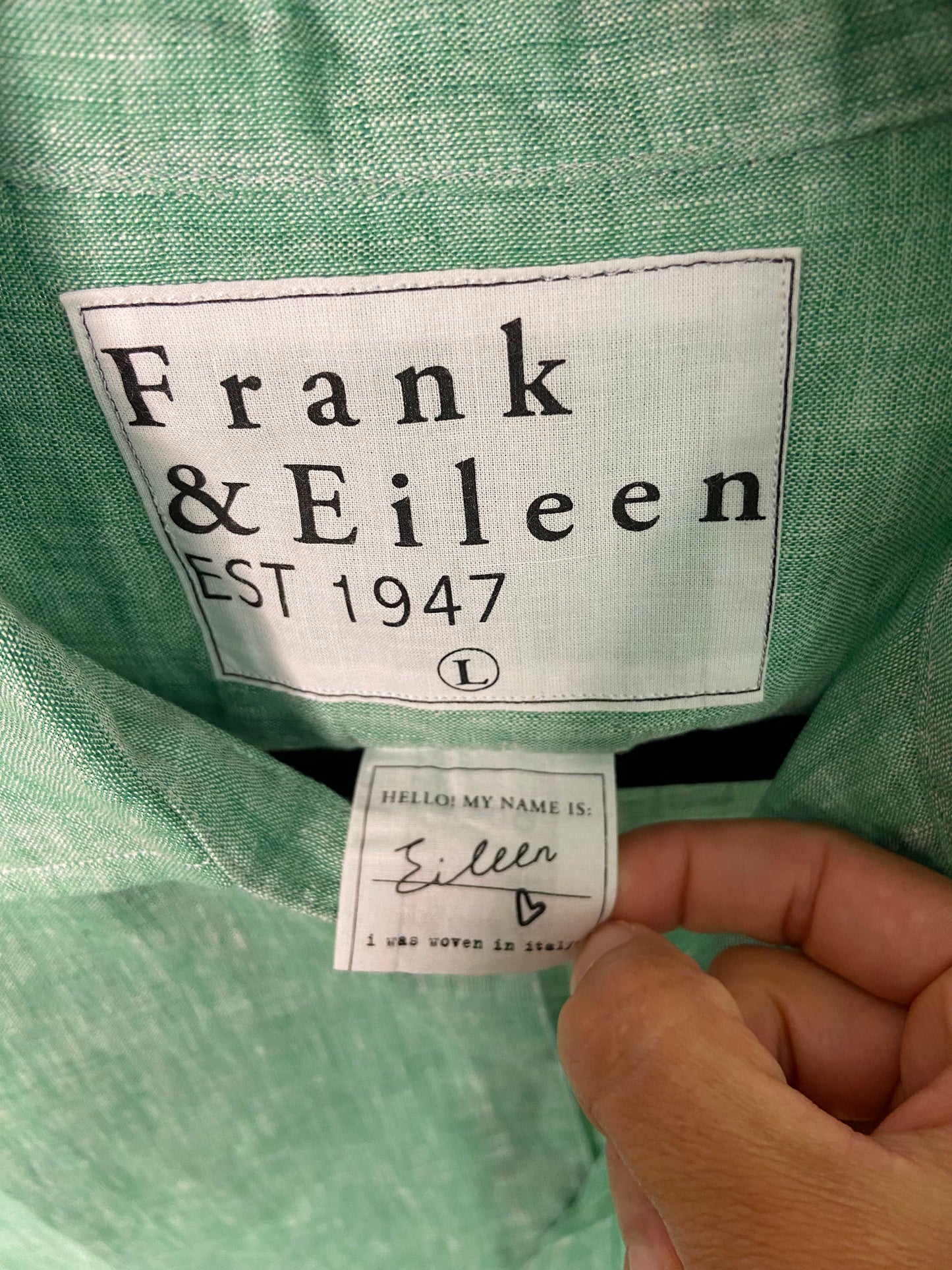 Frank and Eileen Italian Classic Linen Eileen Shirt size L