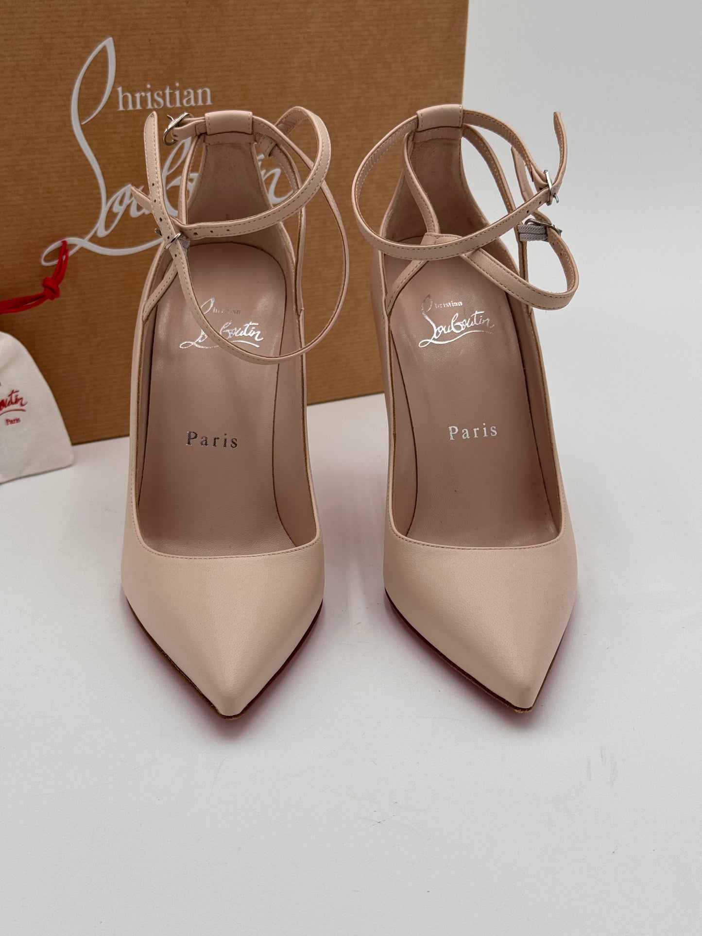Christian Louboutin Conclusive 100 Double Ankle strap Heels Pumps Shoes size 35.5