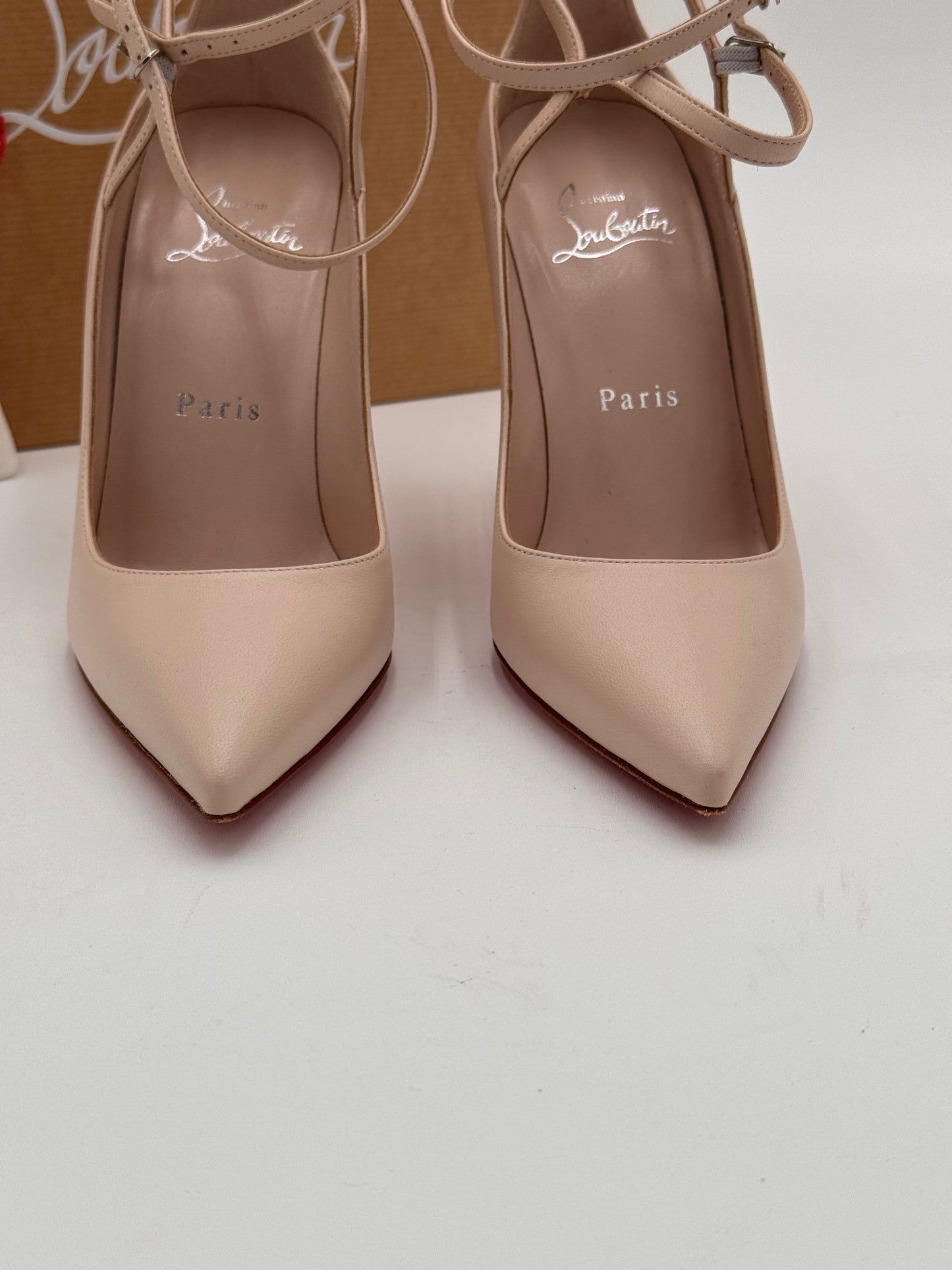 Christian Louboutin Conclusive 100 Double Ankle strap Heels Pumps Shoes size 35.5