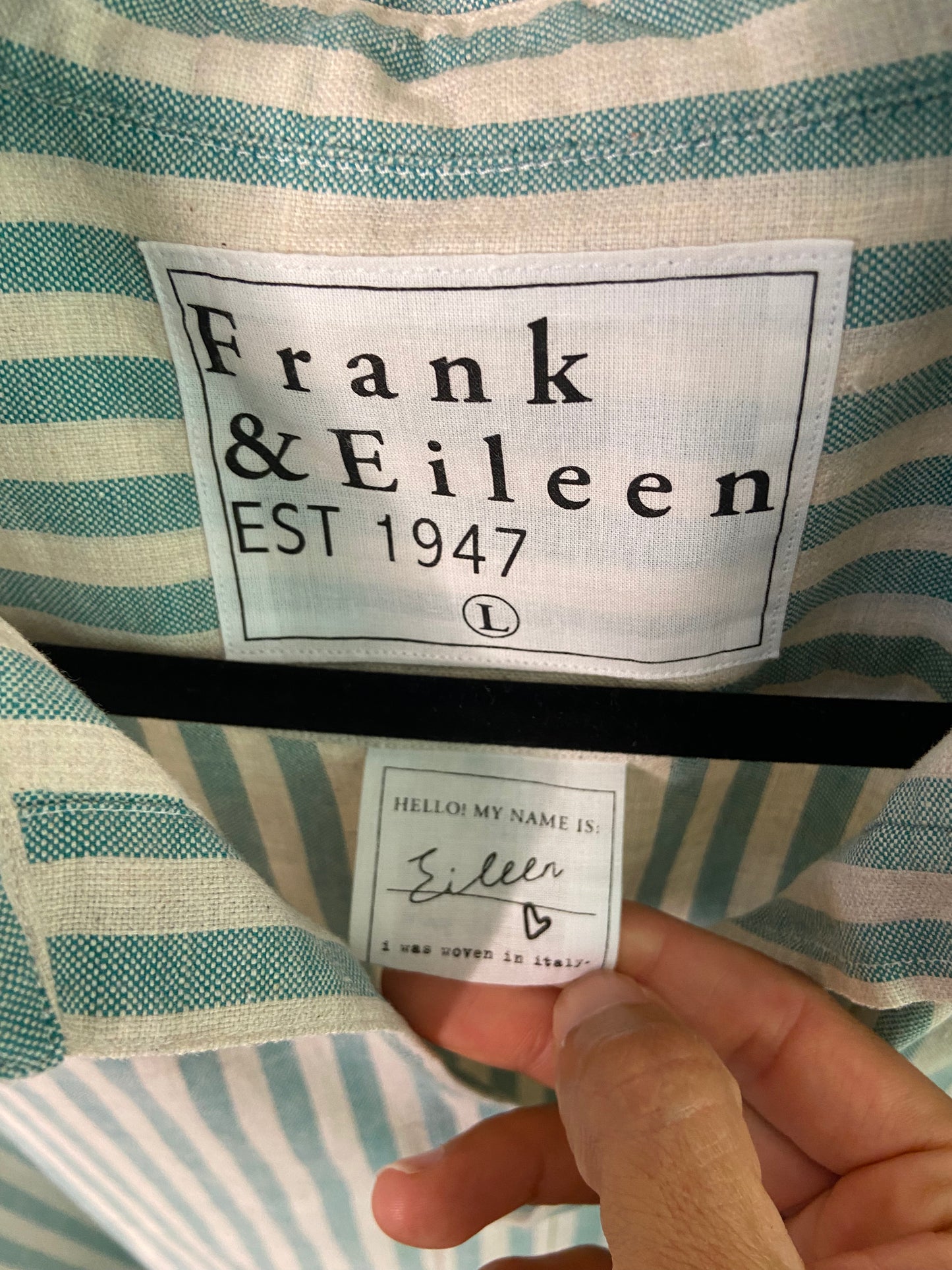 Frank and Eileen Italian Classic Linen Eileen Shirt size L