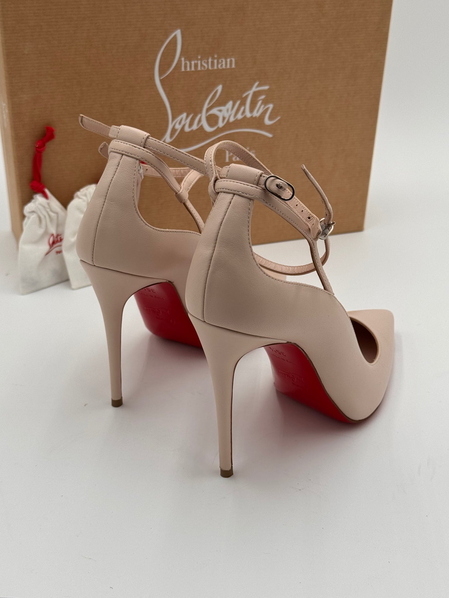 Christian Louboutin Conclusive 100 Double Ankle strap Heels Pumps Shoes size 35.5