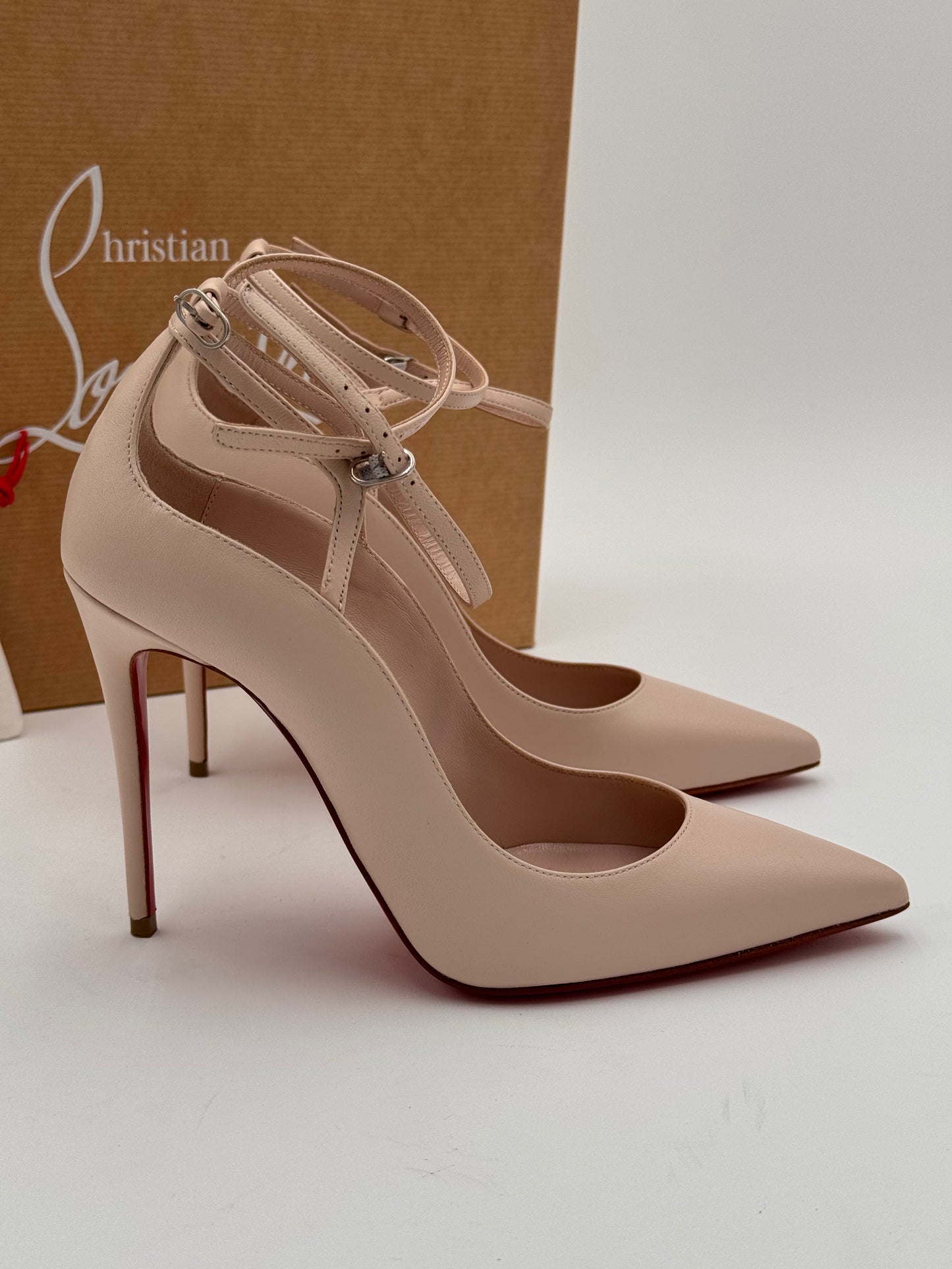Christian Louboutin Conclusive 100 Double Ankle strap Heels Pumps Shoes size 35.5