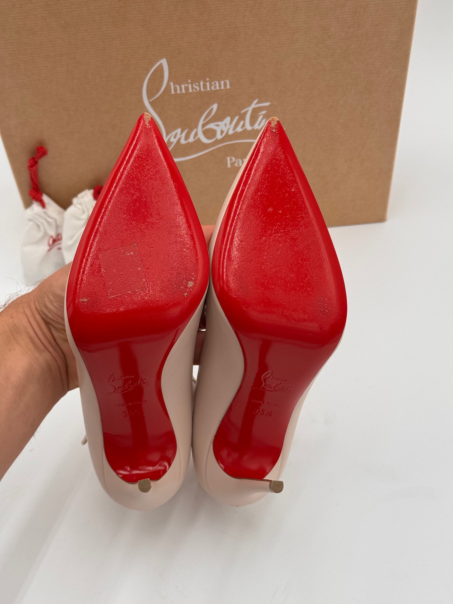 Christian Louboutin Conclusive 100 Double Ankle strap Heels Pumps Shoes size 35.5
