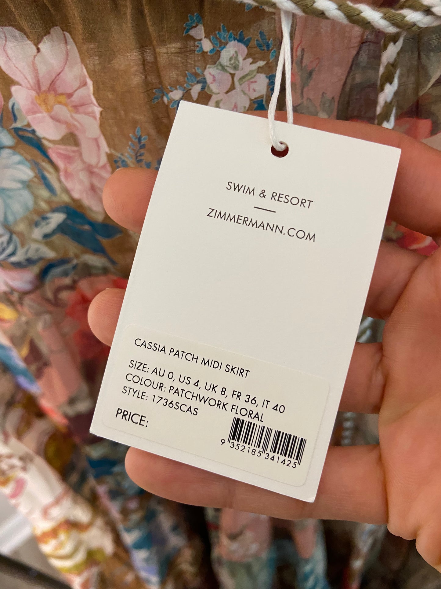 Zimmermann Cassia Patchwork Midi Skirt size US 4