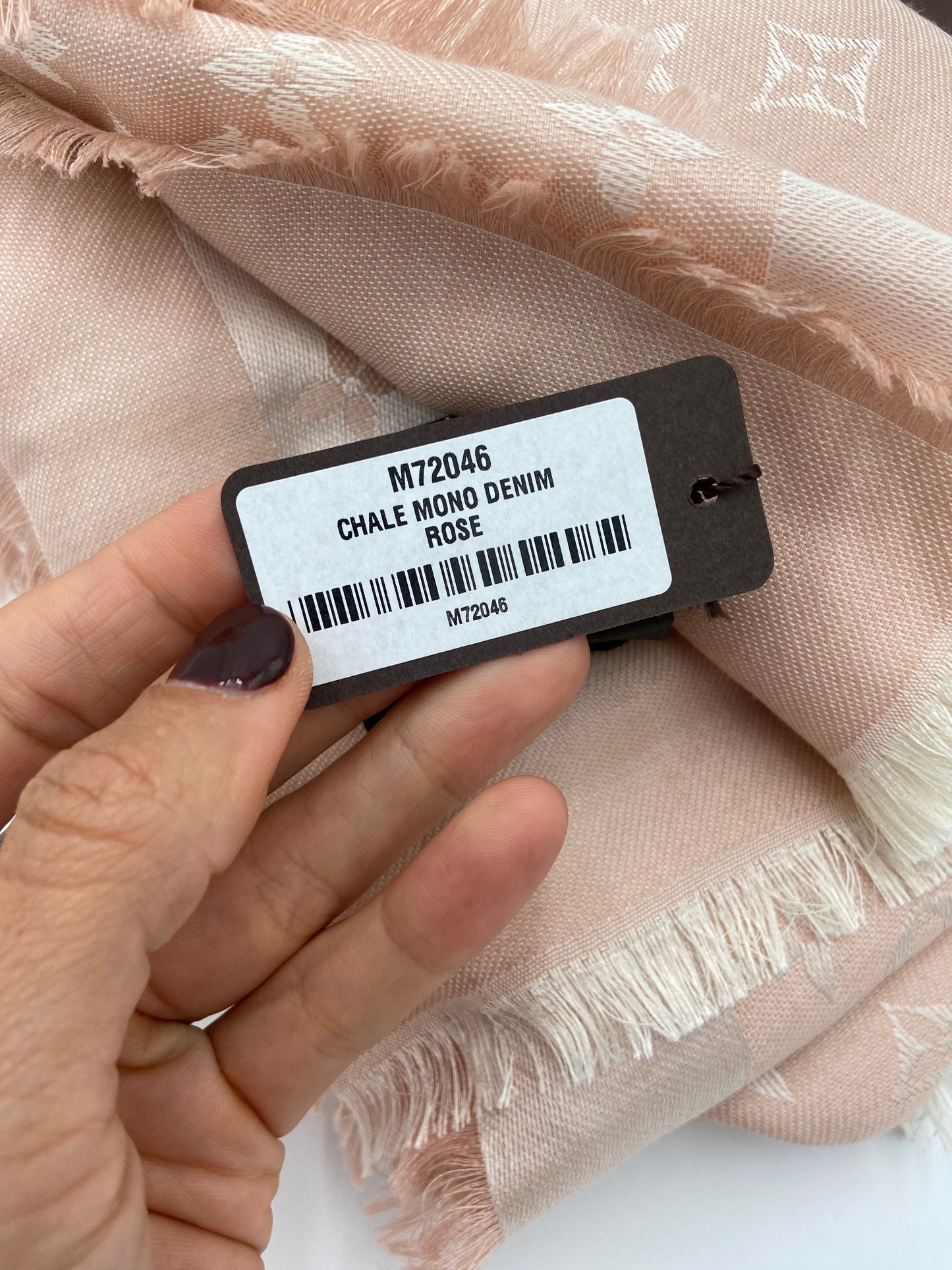 Louis Vuitton Silk Wool Monogram Shawl Denim Rose