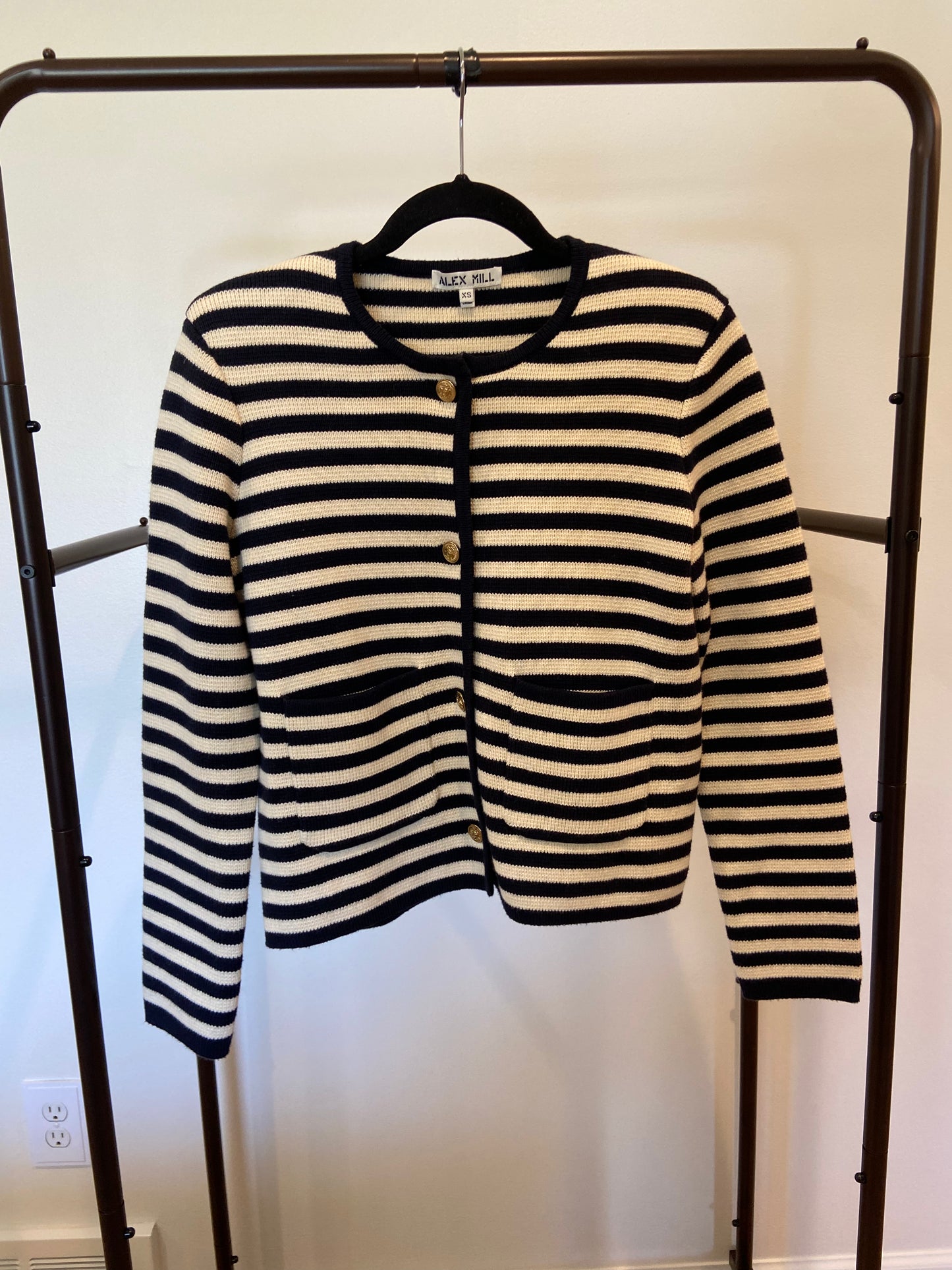 Alex Mill Paris Striped Sweater Jacket size XS
