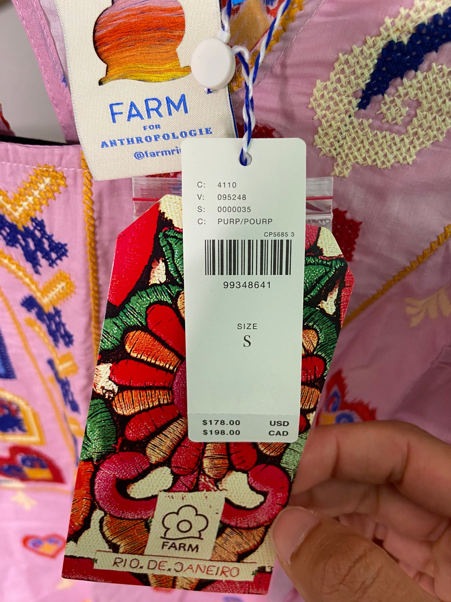 Farm Rio Balloon-Sleeve Popover Top size S