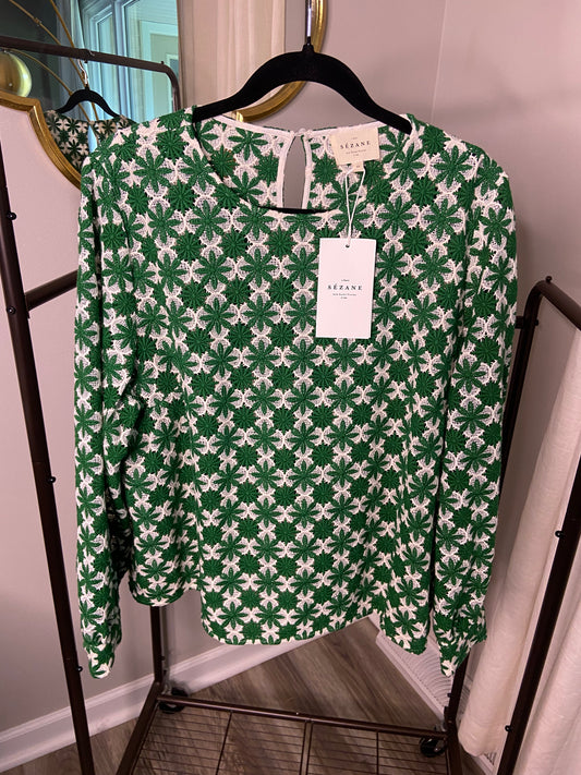 Sezane Jesse Blouse in Green size 46 - US 14