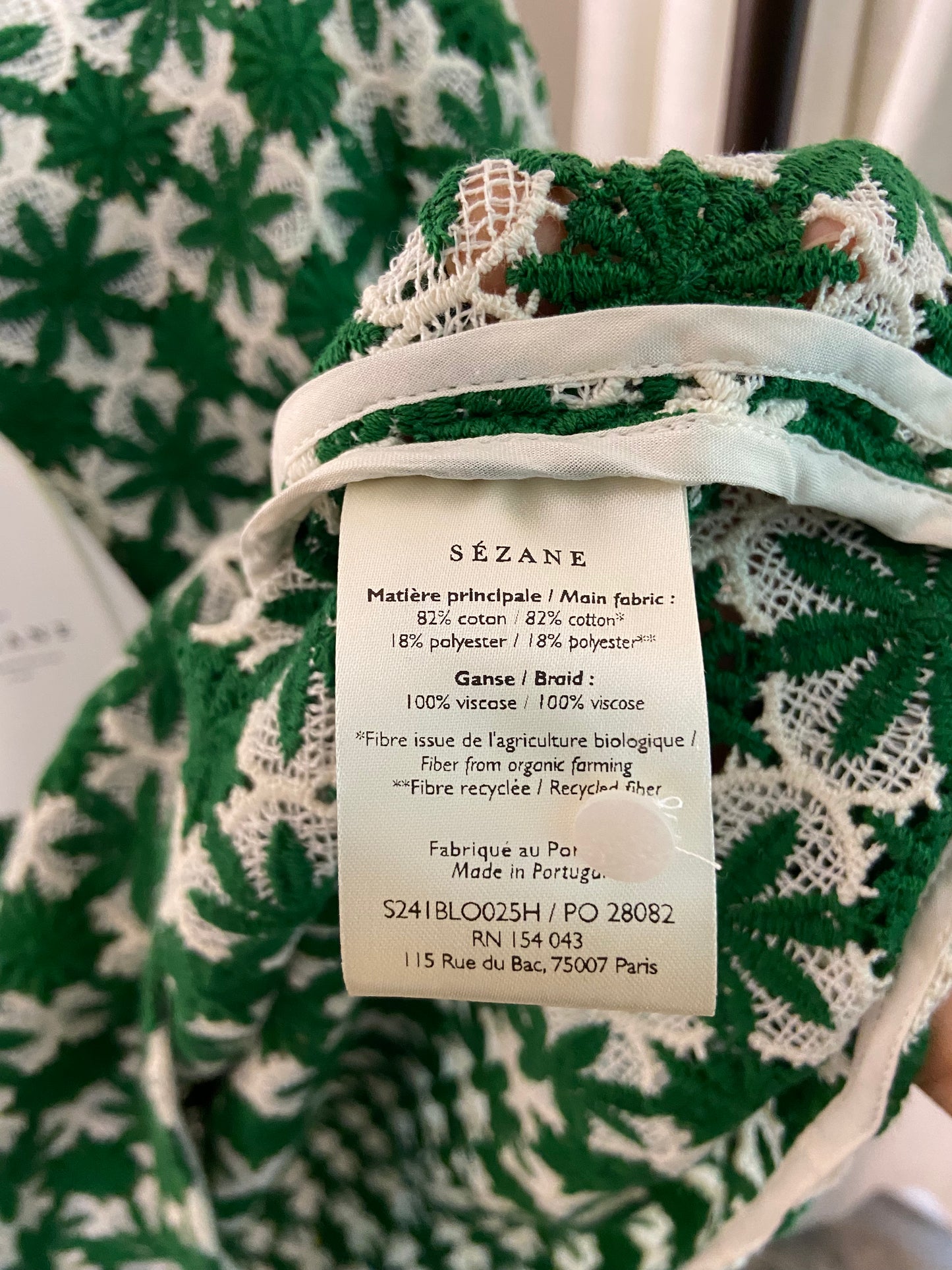 Sezane Jesse Blouse in Green size 46 - US 14