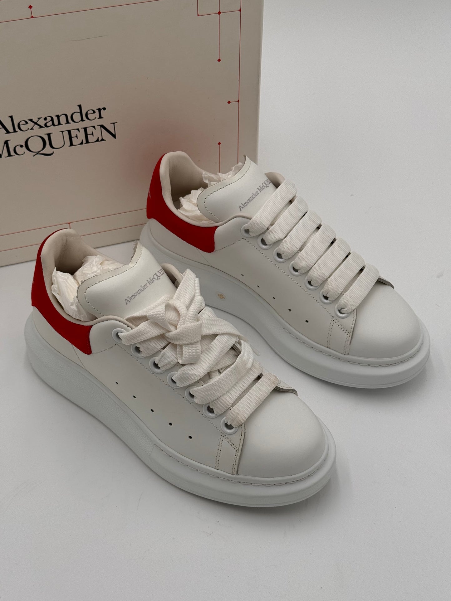 Alexander Mcqueen Oversized Sneaker Shoes White / Lust Red size 35
