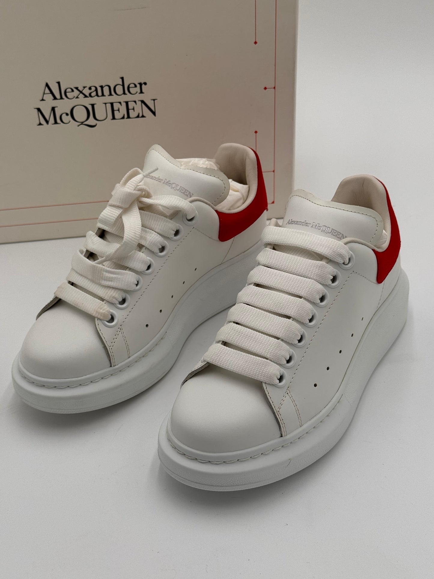 Alexander Mcqueen Oversized Sneaker Shoes White / Lust Red size 35