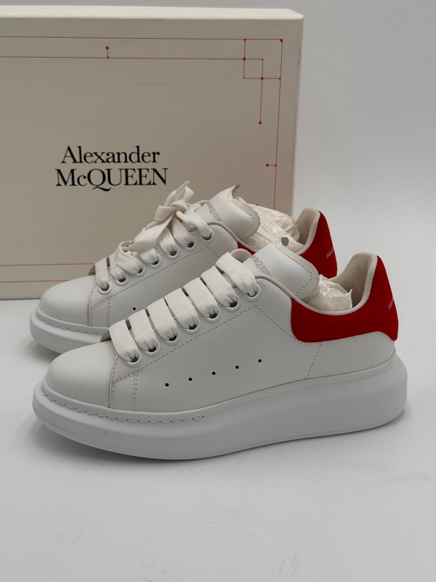 Alexander Mcqueen Oversized Sneaker Shoes White / Lust Red size 35