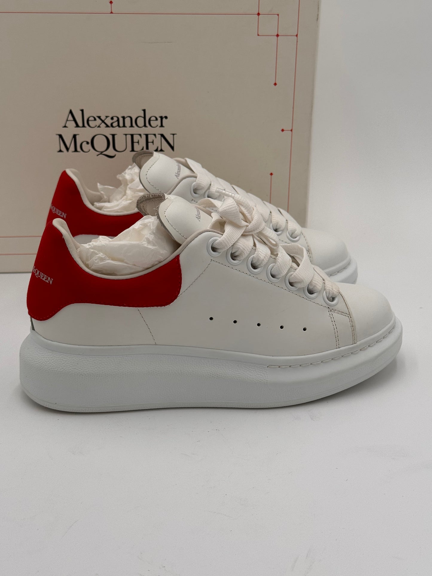 Alexander Mcqueen Oversized Sneaker Shoes White / Lust Red size 35